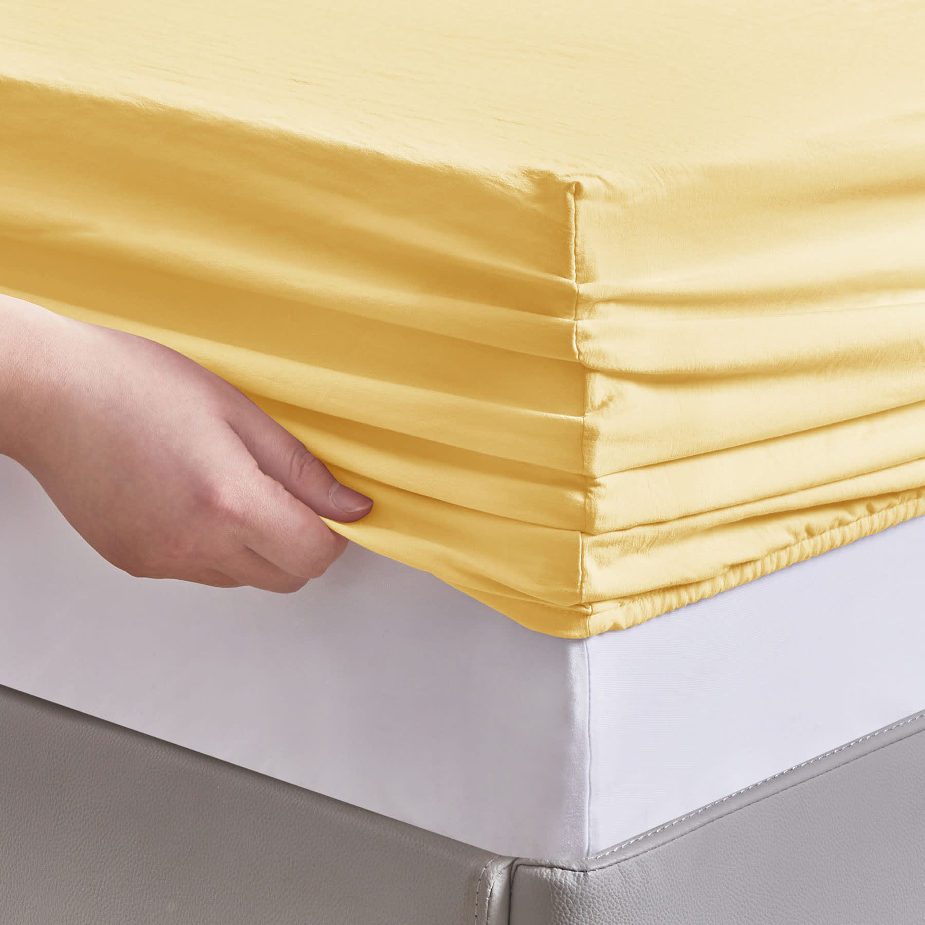 4-Piece Sunlight Yellow Super Soft Microfiber Sheet Set, Queen