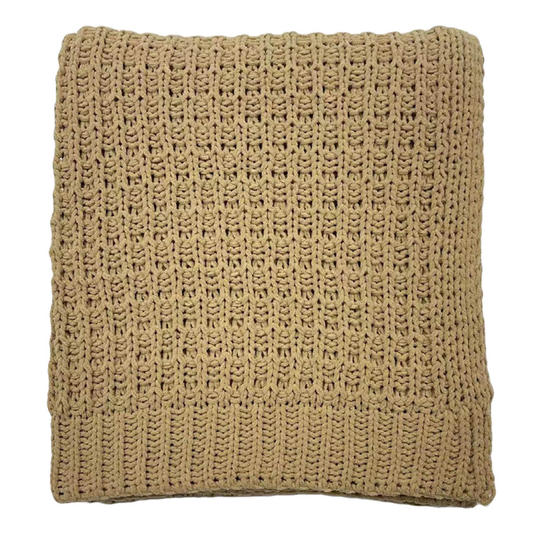 Brown Chenille Knit Throw Blanket, 50x60