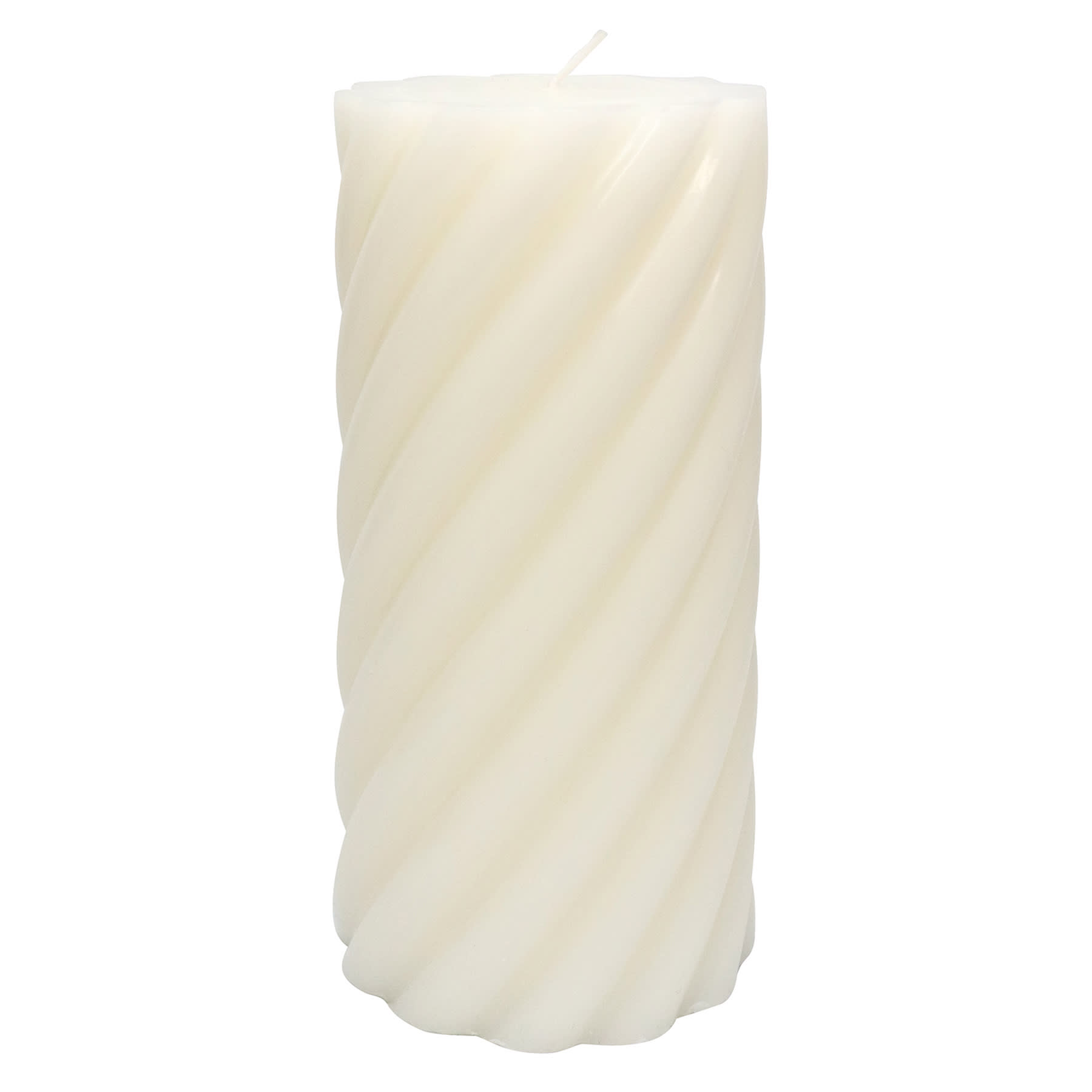 Willow Crossley White Unscented Twisted Pillar Candle, 3x6