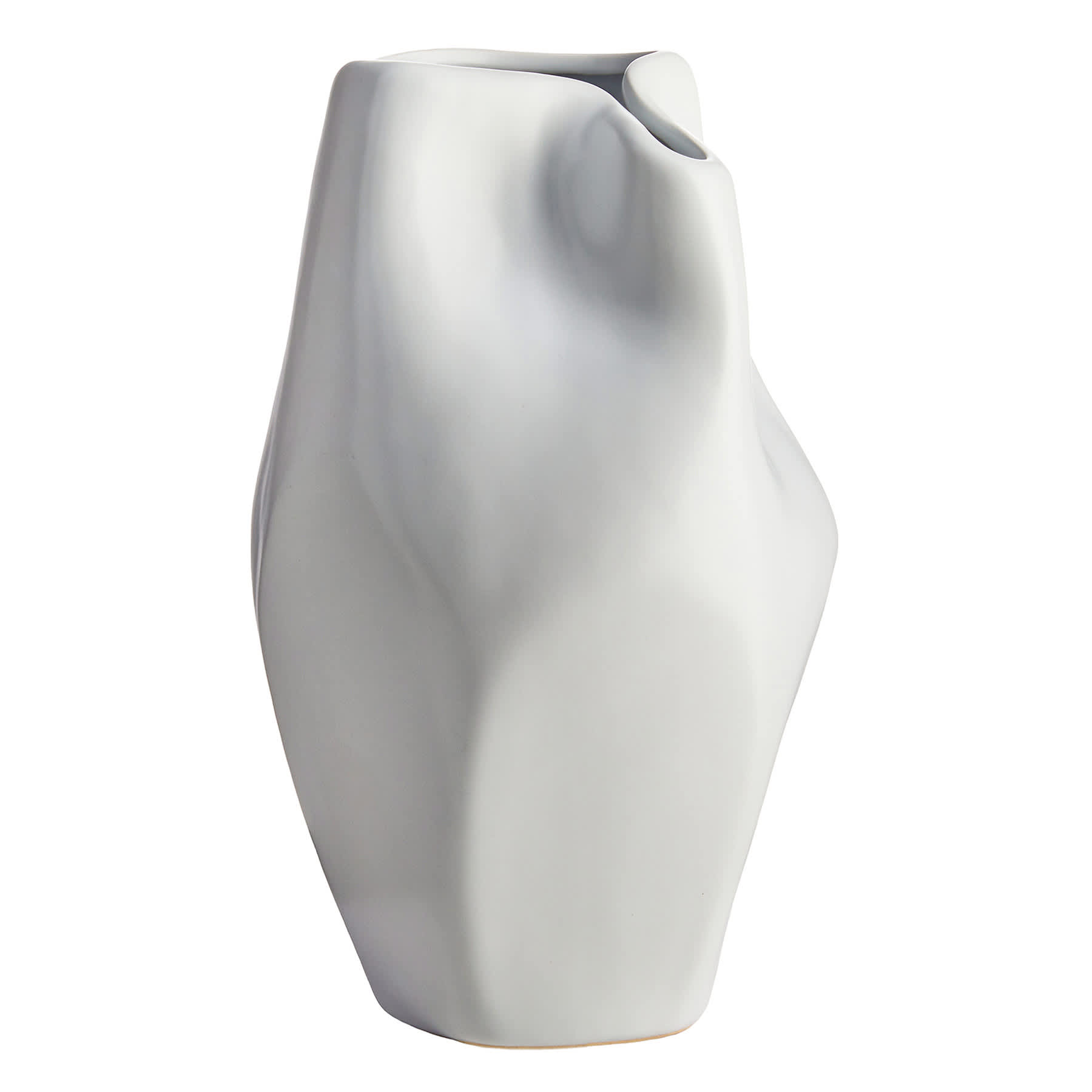 Remi White Ceramic Vase, 10"