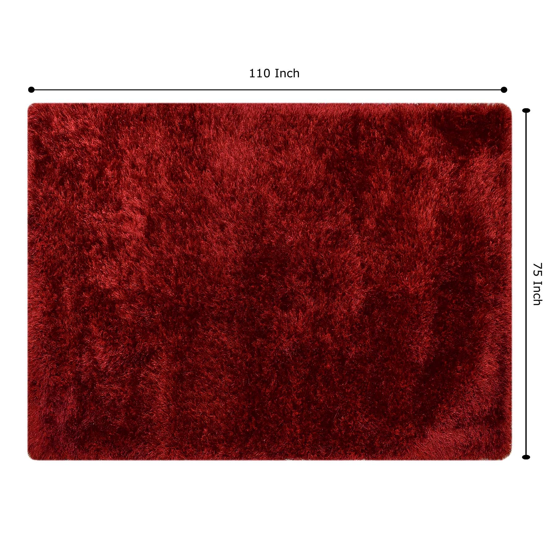 (C197) Eve Red Shag Area Rug, 6x9