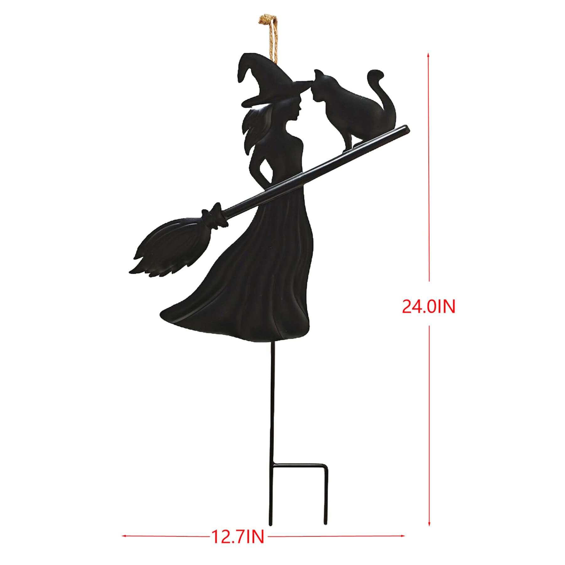 Spellbound Witch & Cat Yardstake, 24"