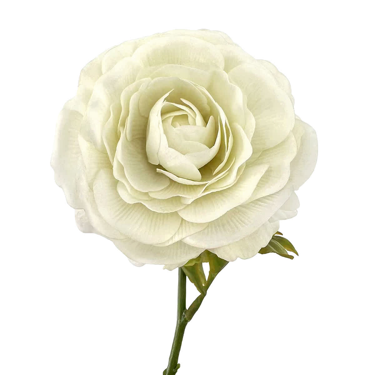 Willow Crossley Cream Real Feel Fabric Ranunculus Floral Pick, 12"