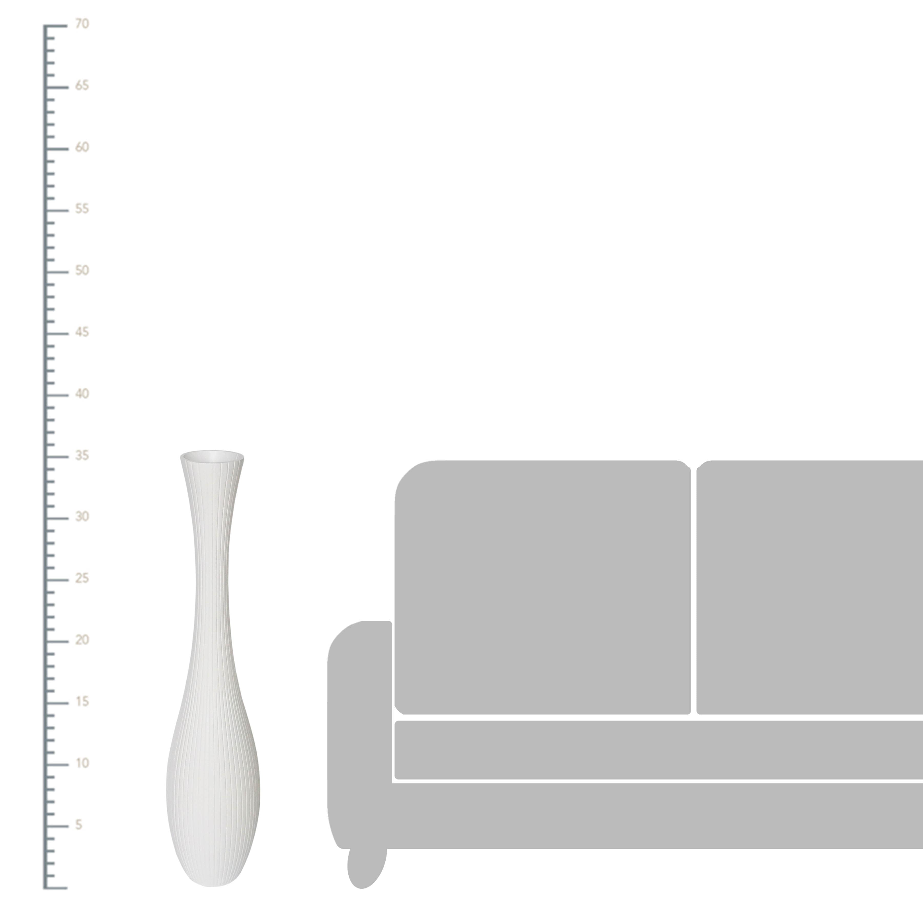 White Wooden Floor Vase, 36"