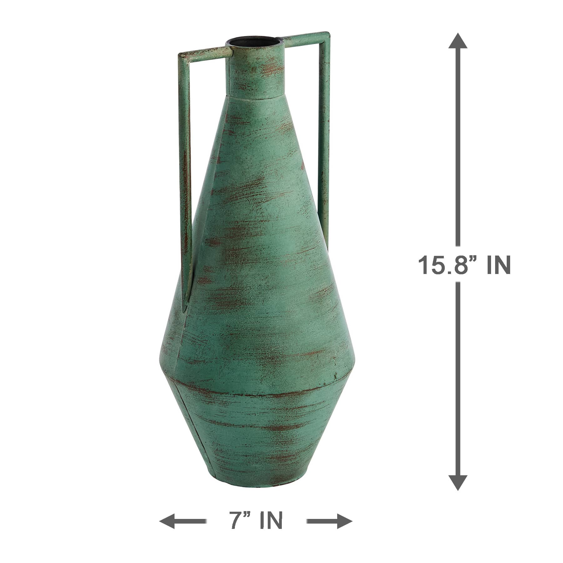 Tracey Boyd Blue & Green Vase with Handles, 15"