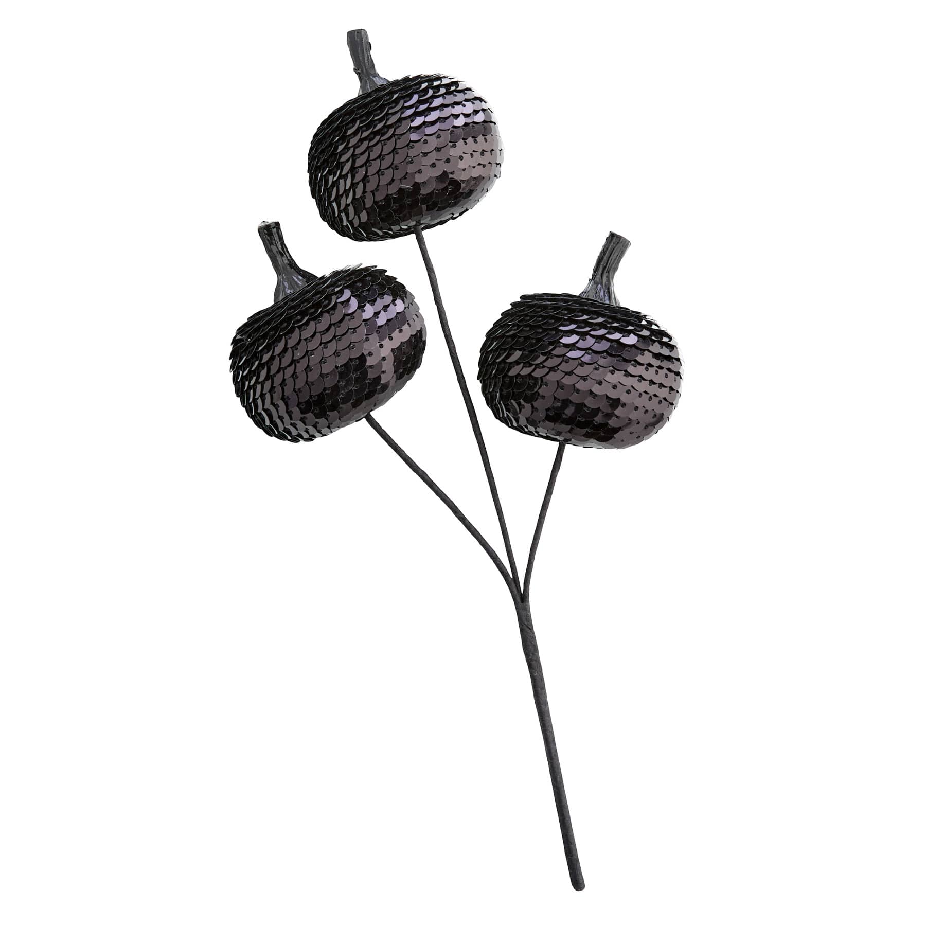 Halloween Black Pumpkins Pick, 10"