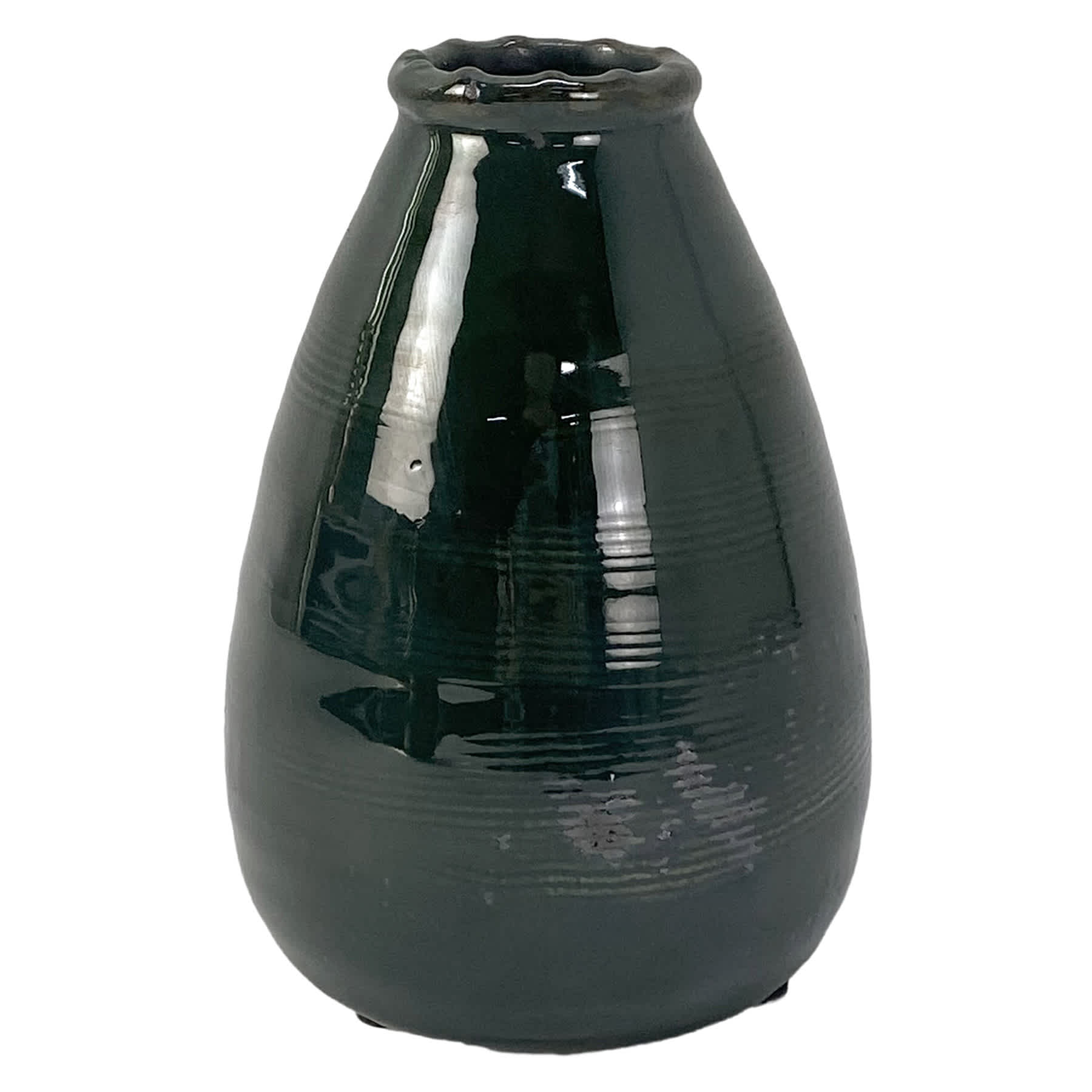 Found & Fable Green Glazed Vase, 6.5"