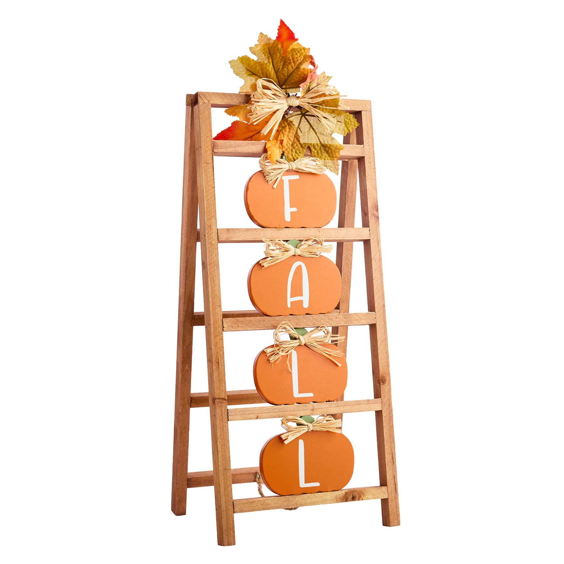 Homespun Harvest Fall Pumpkin Ladder Table Decor, 18"