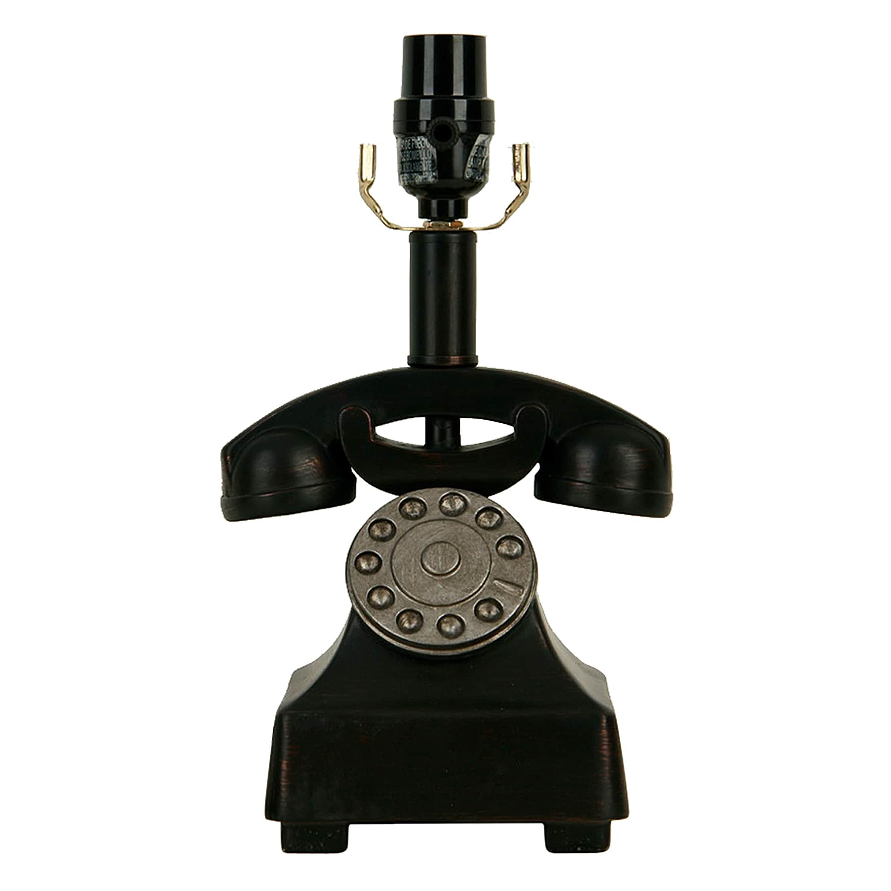 Black Mini Lamp with Telephone Base, 12"