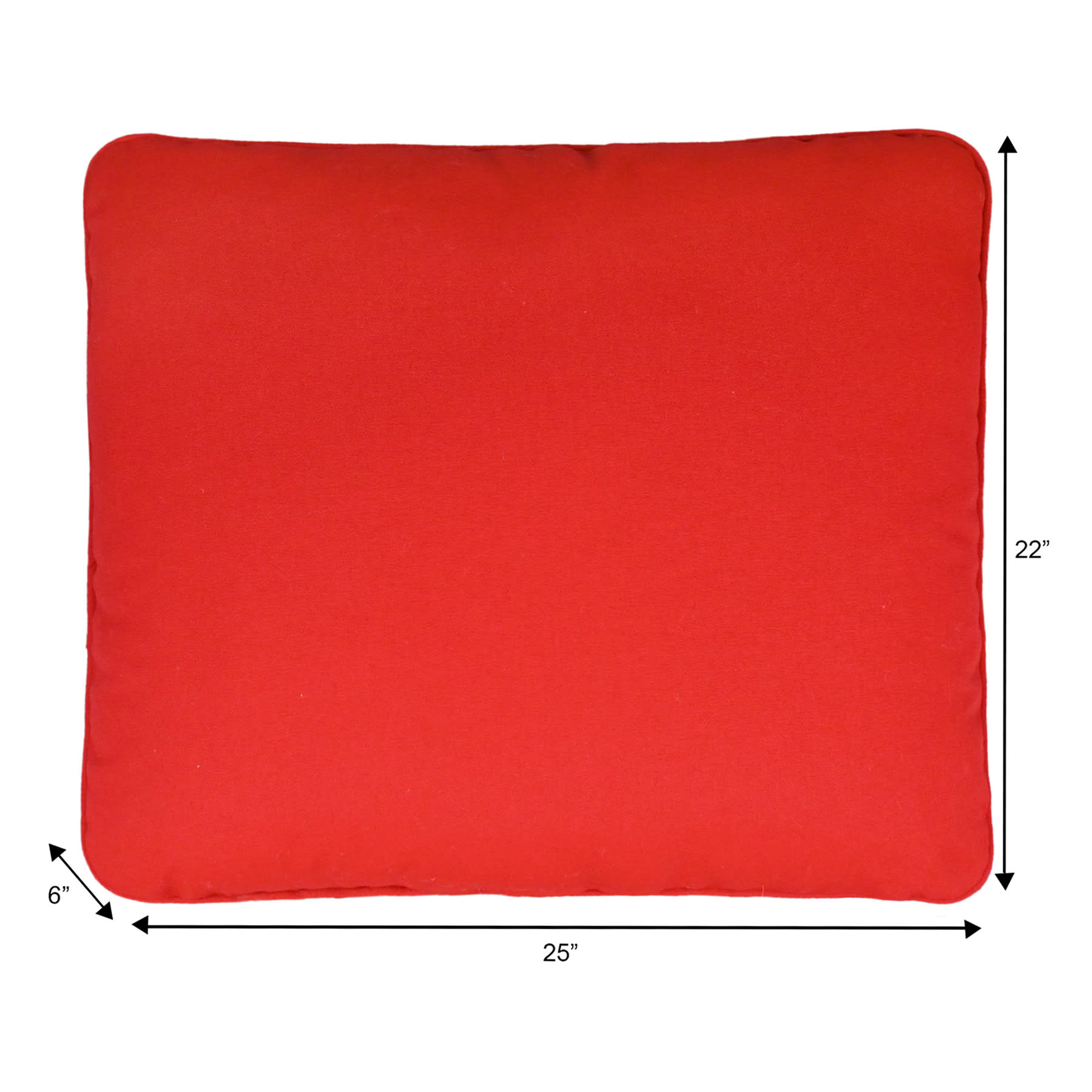 Cherry Canvas Outdoor Corded Back Cushion
