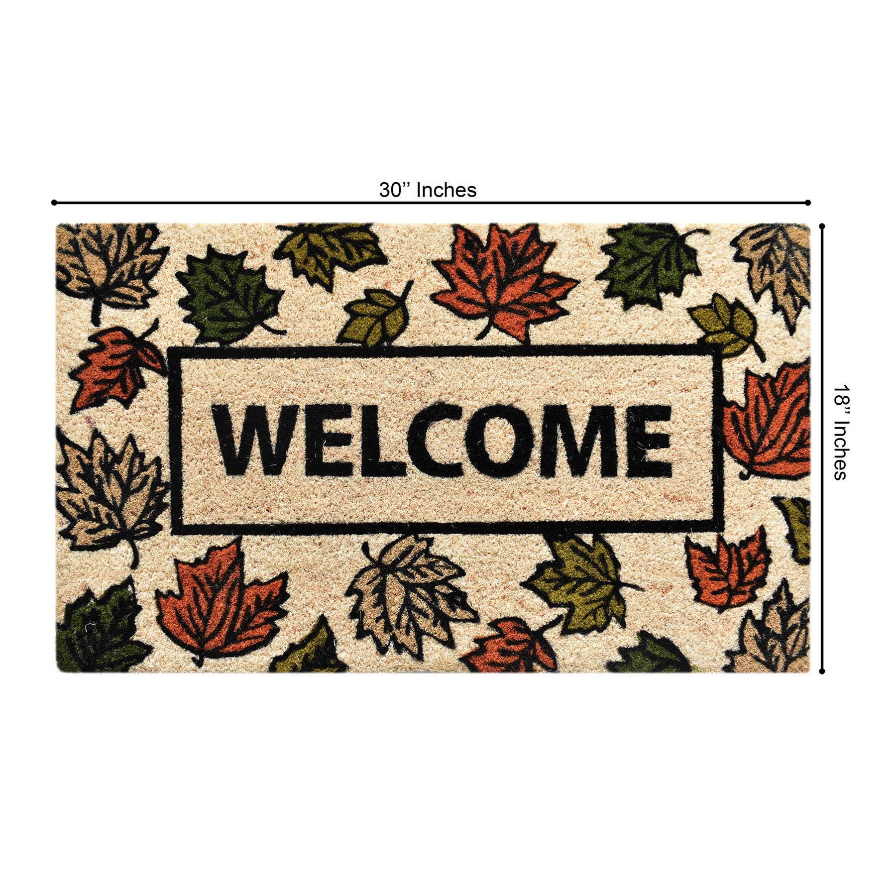 Welcome Fall Leaves Coir Mat, 18x30
