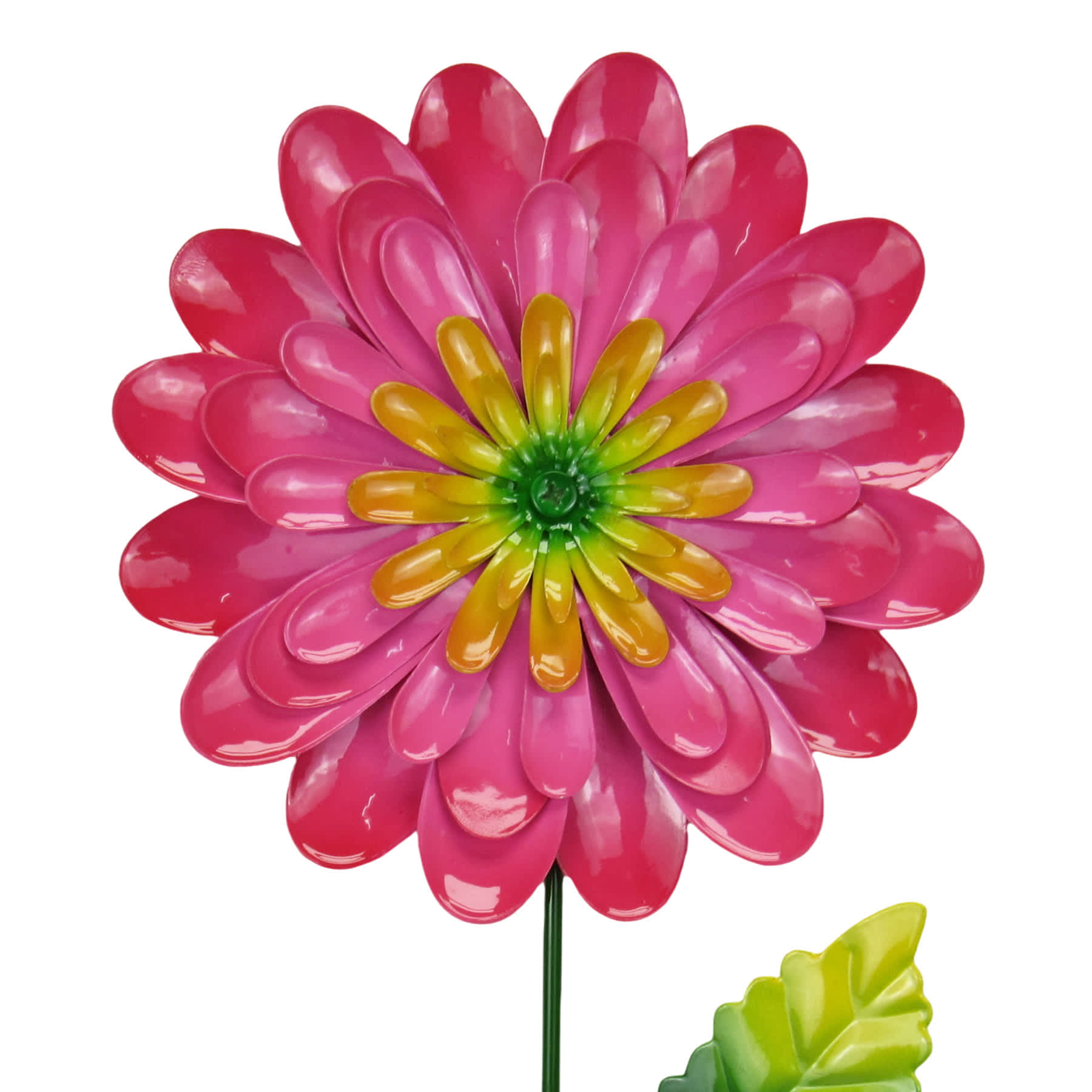 Pink Metal Flower Yard Pick, 30.2"