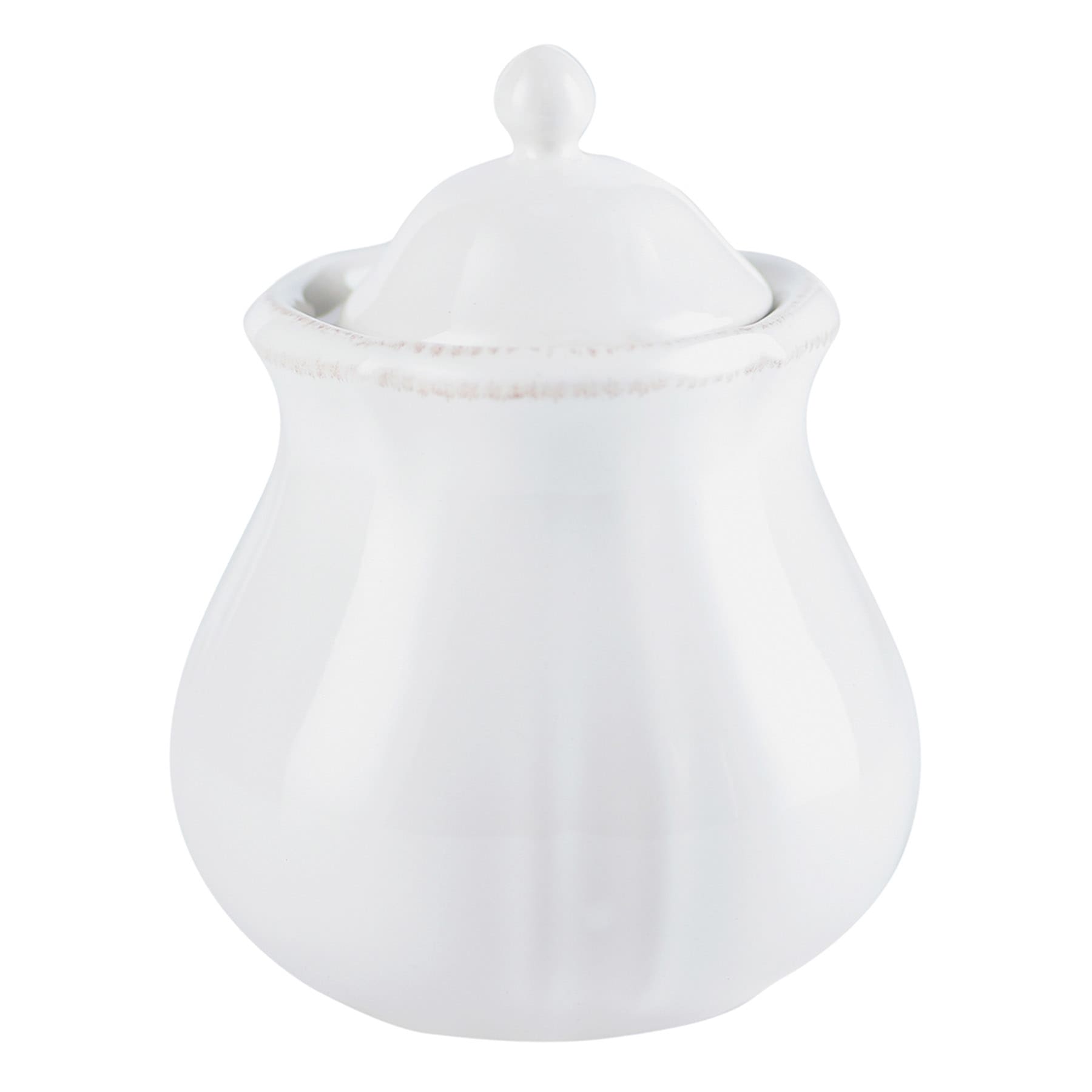 Providence White Scalloped Sugar Jar