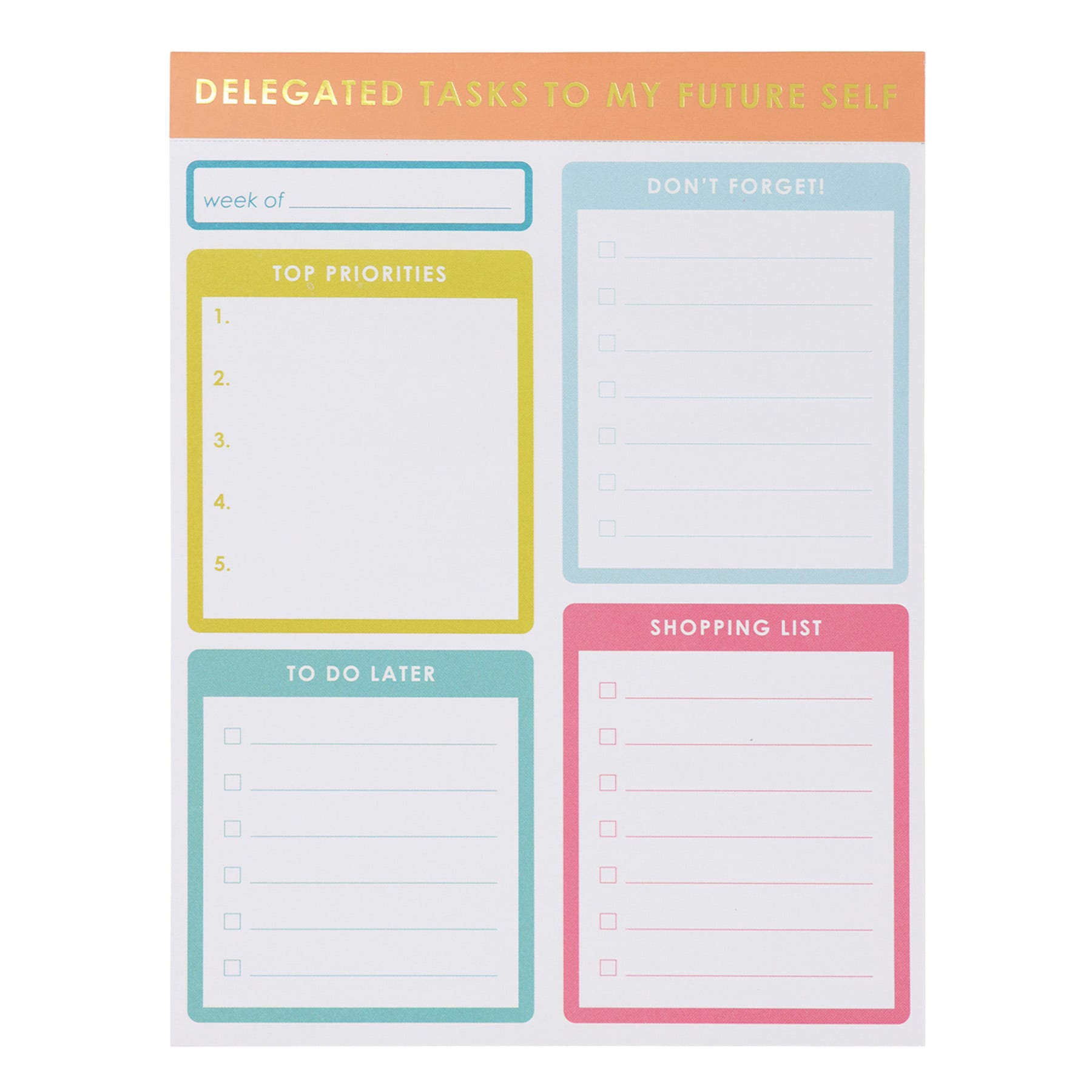 Perforated Tear Off List Pad