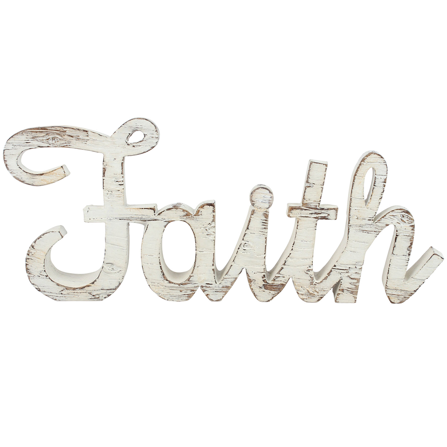 Faith Cutout Distressed Table Sign, 5x3