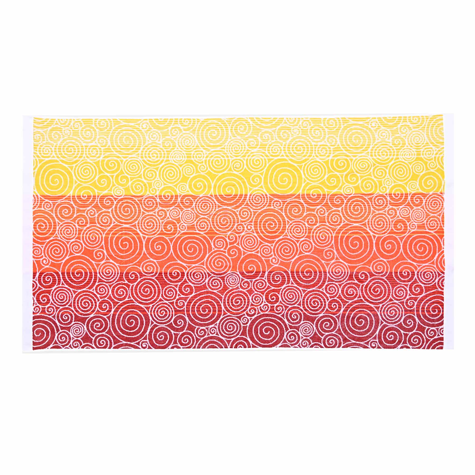 Spiral Red & Yellow Ombre Jacquard Velour Beach Towel, 34x64