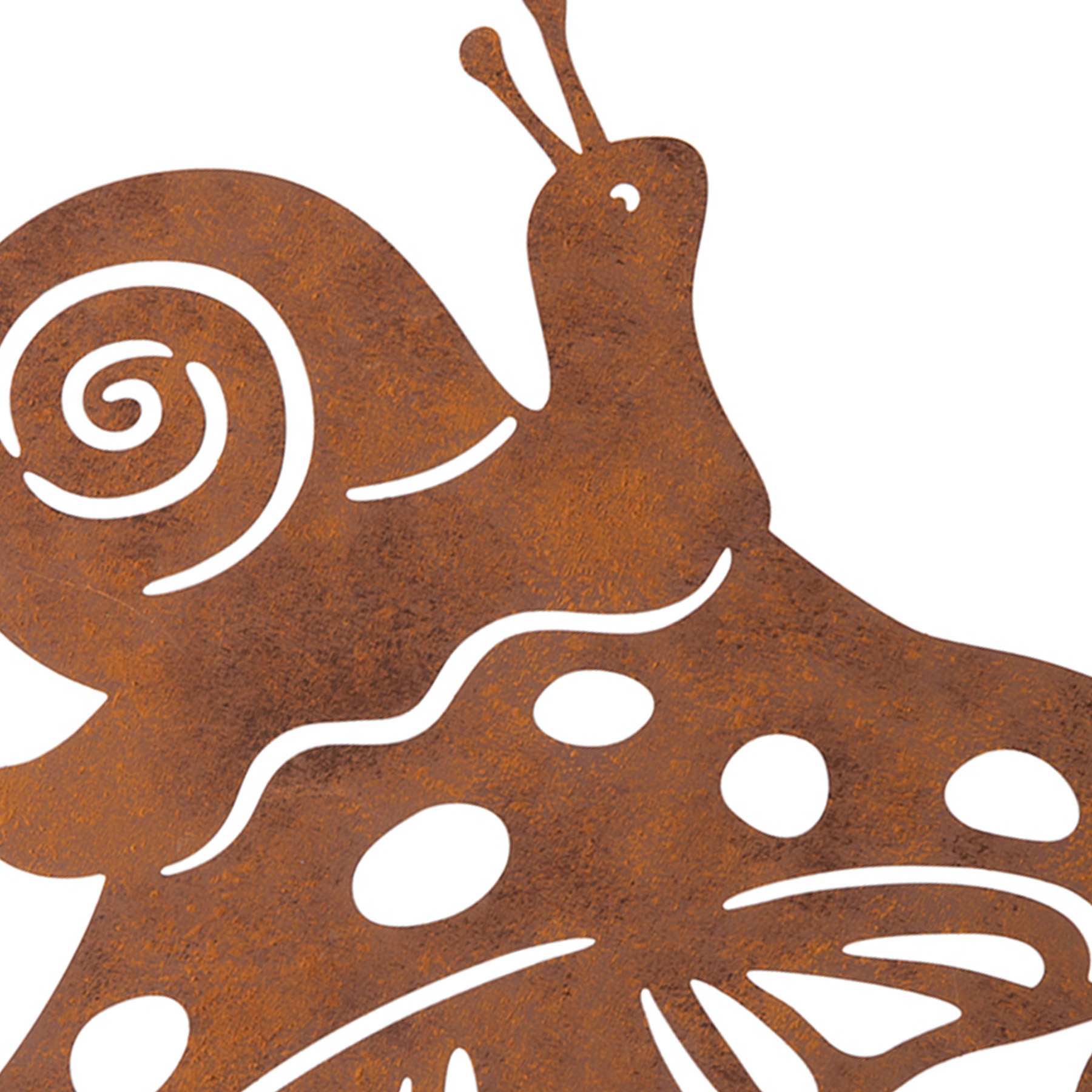 Honeybloom Brown Metal Mushroom & Snail Yard Stake, 30"