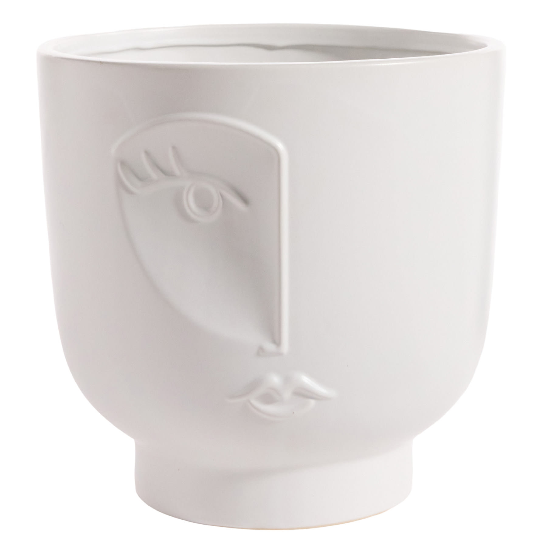 Crosby St. Indoor Face Ceramic Garden Planter, Medium