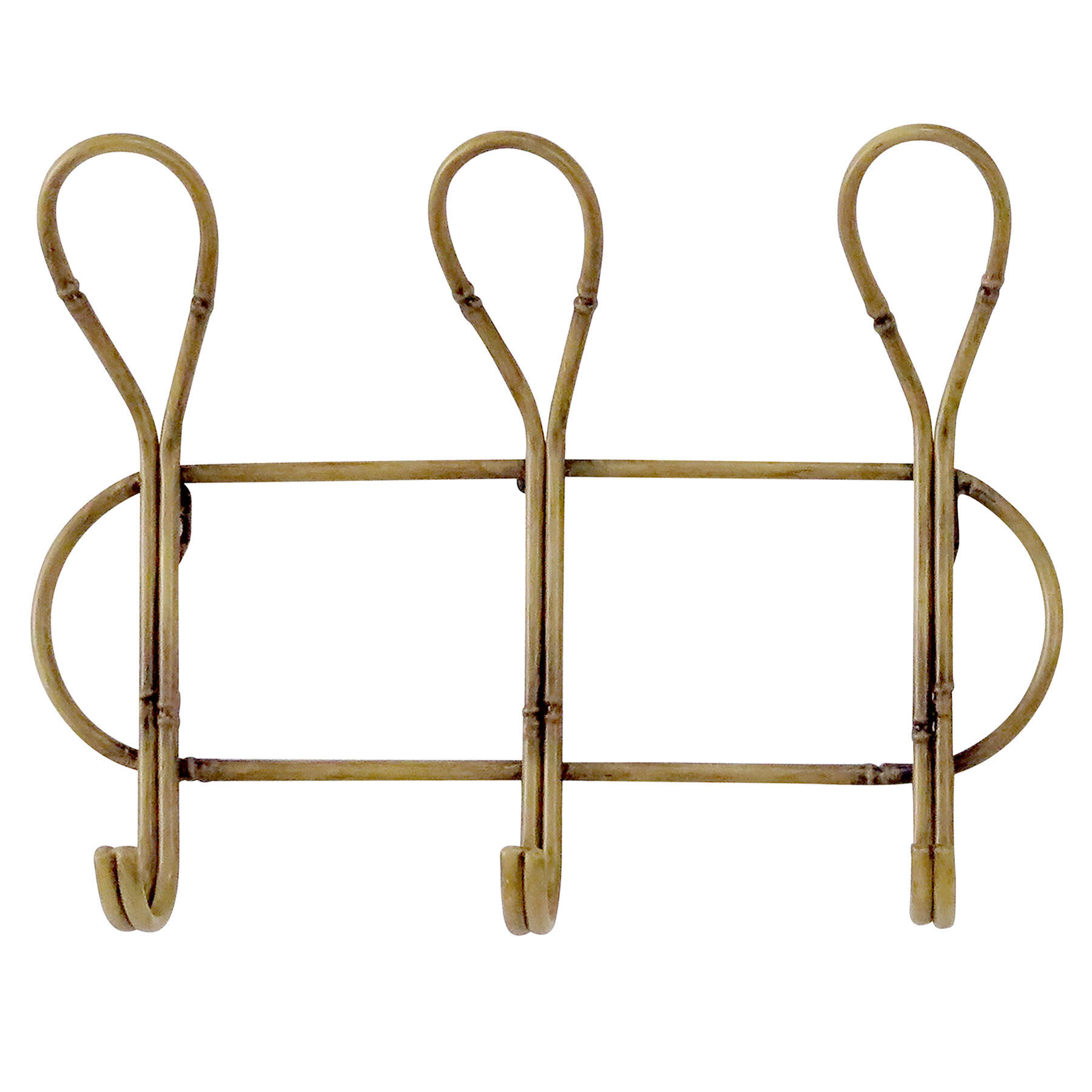 Found & Fable 3-Hook Metal Bamboo-Look Wall Hook, 14x10