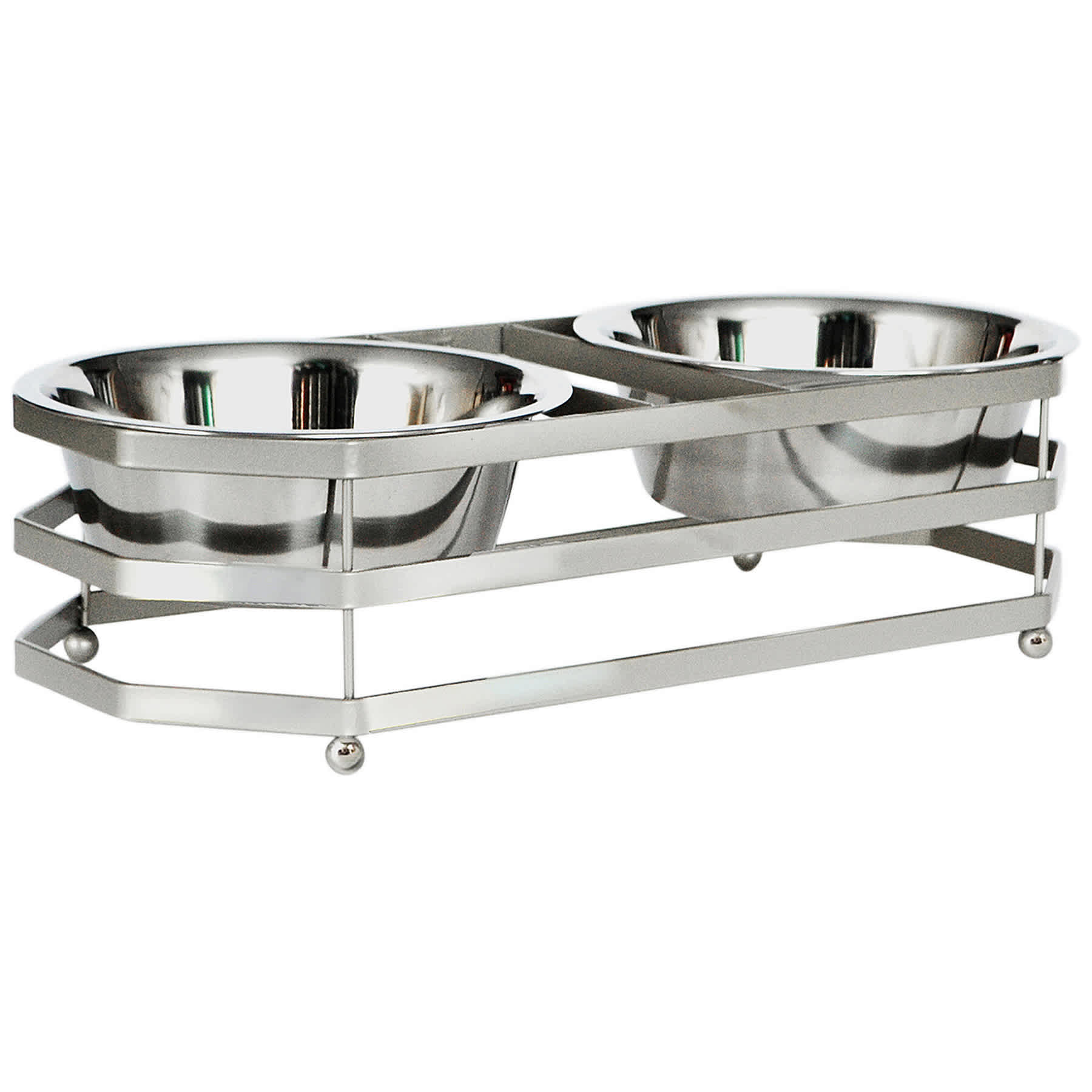 Exley 4-Cup Metal Double Pet Feeder