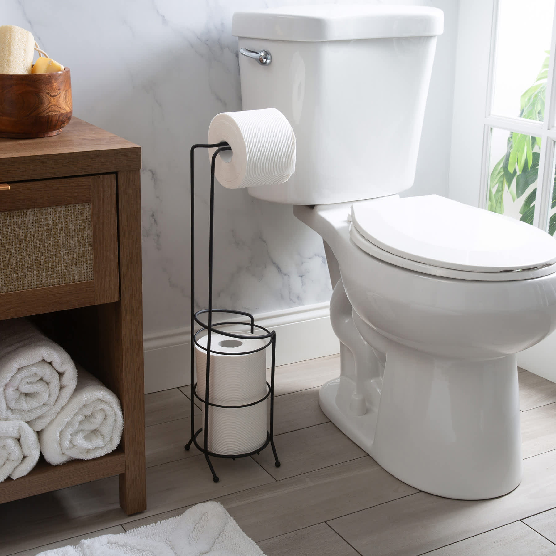 Olsen Matte Black Toilet Paper Holder, 24"