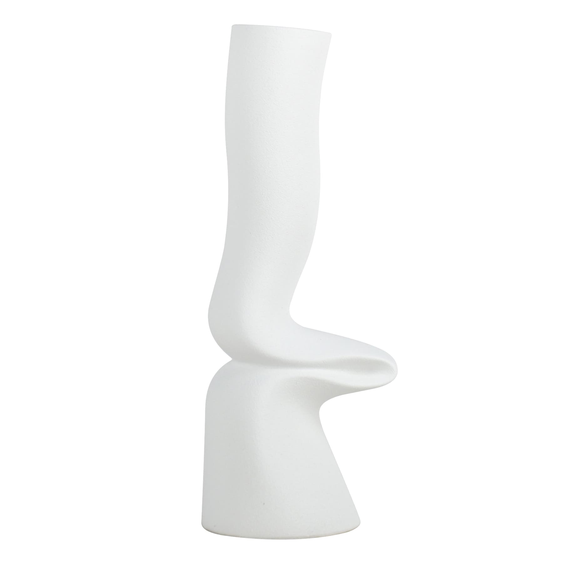 Crosby St. White Ceramic Abstract Vase, 12"