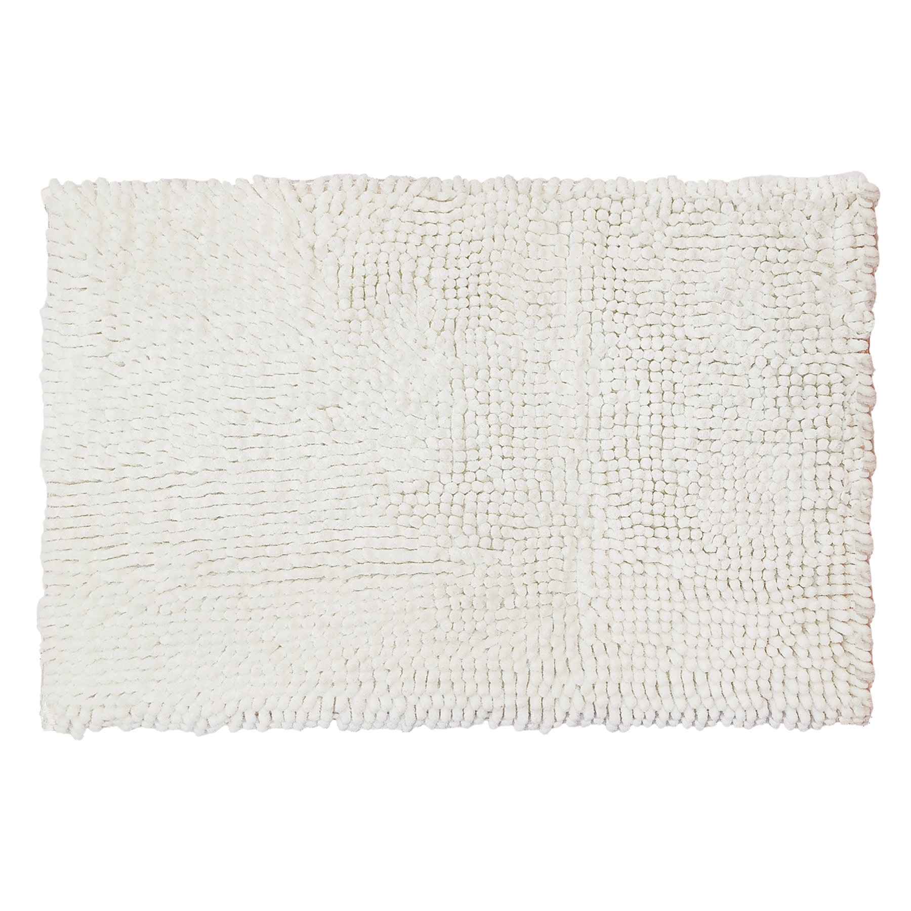 Essential Noodle White Bath Rug, 20x34