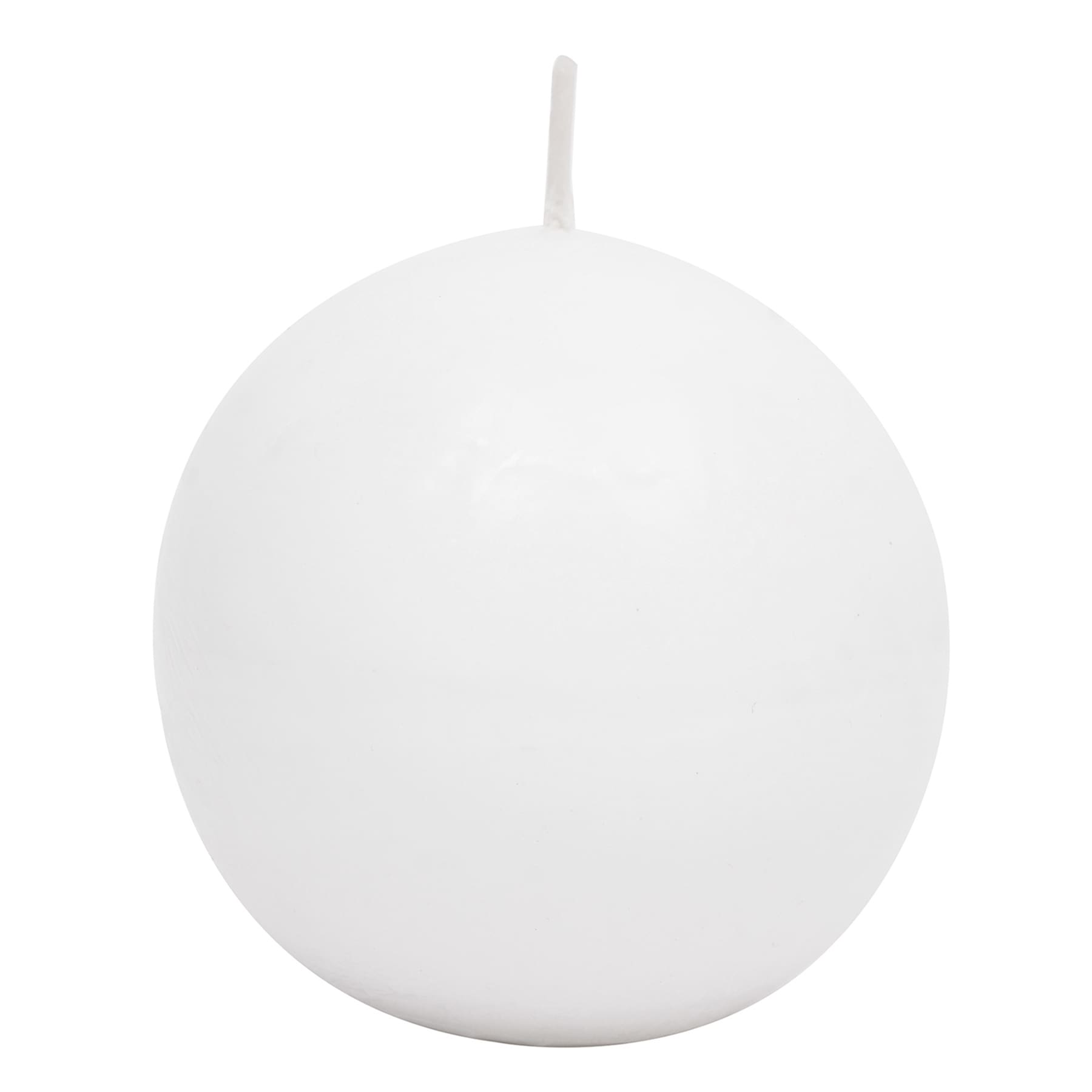 White Unscented Overdip Sphere Candle, 4"