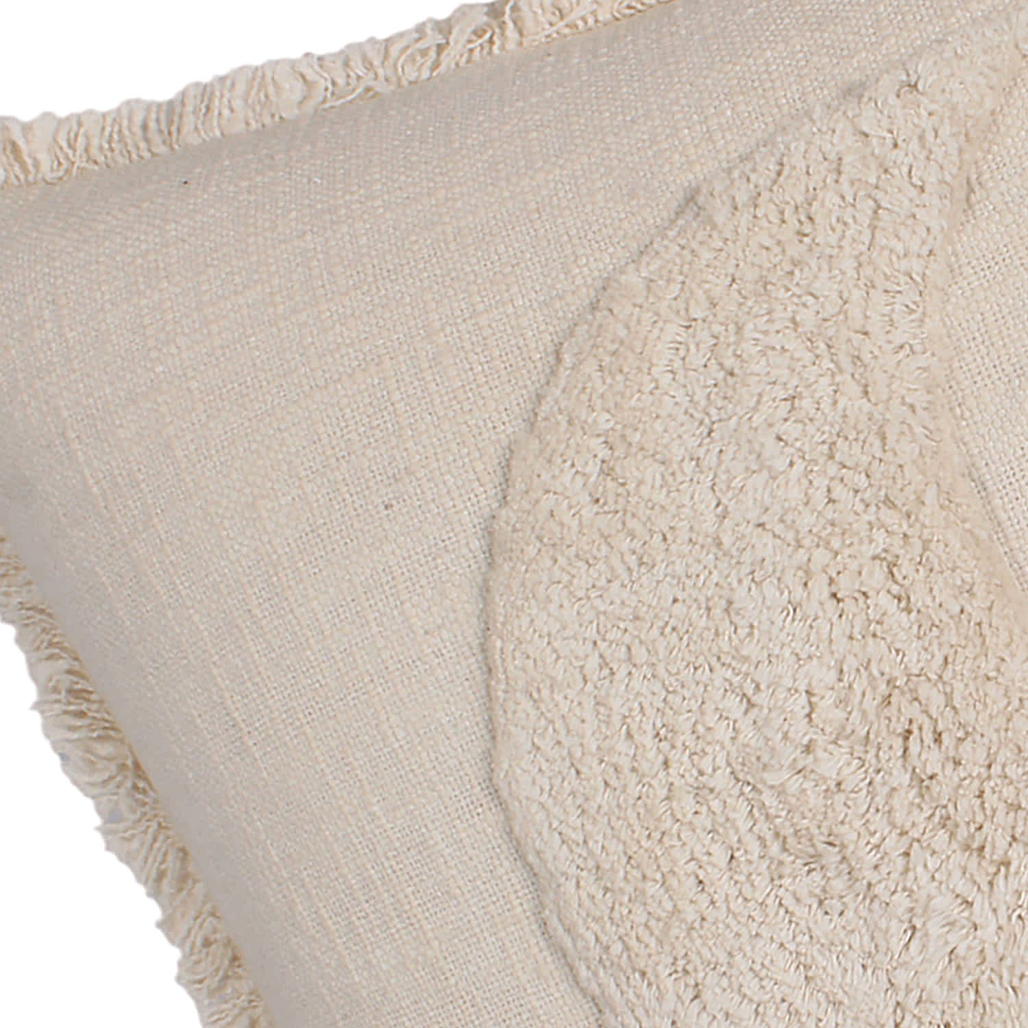 Beige Tufted Moon Throw Pillow, 18"