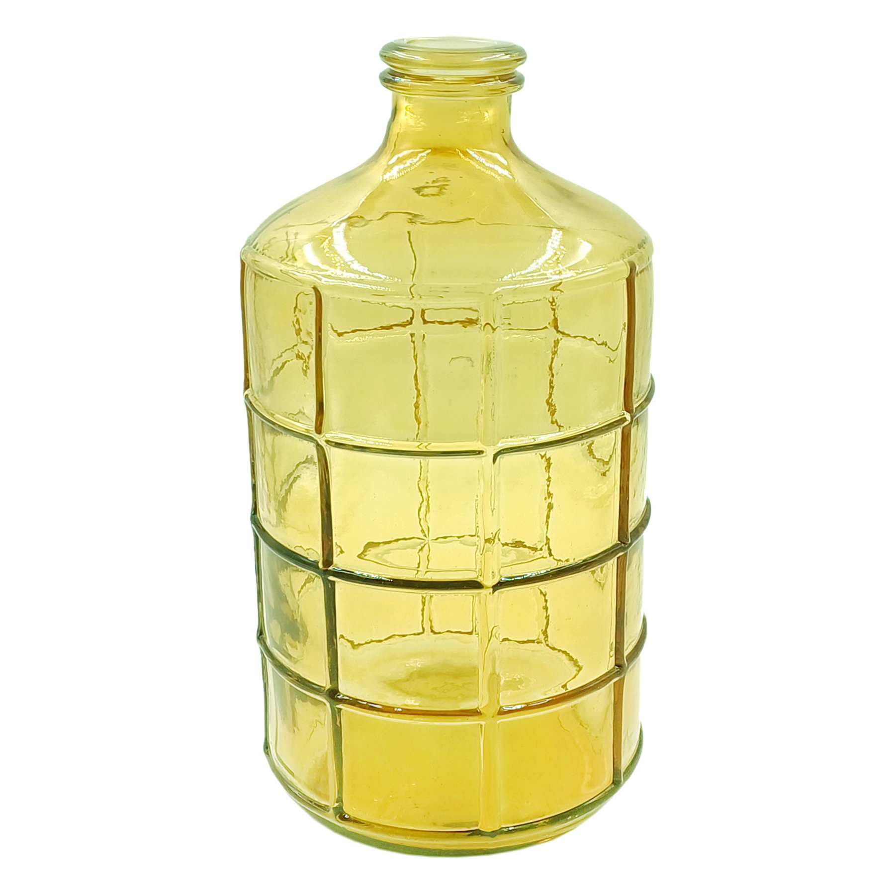 Honeybloom Honey Glass Pane Vase, 8"