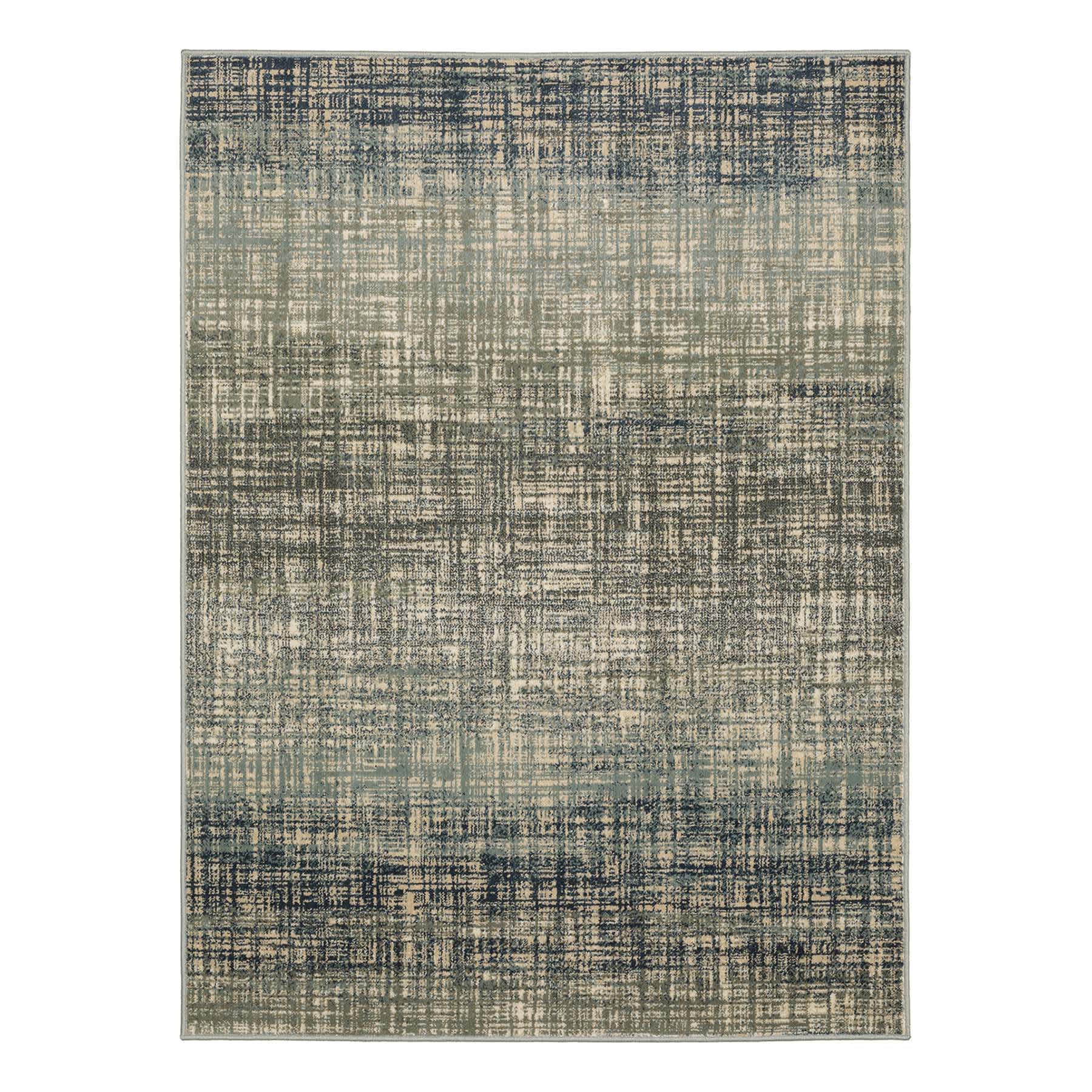 (D476) Addison Blue Abstract Contemporary Area Rug, 5x7