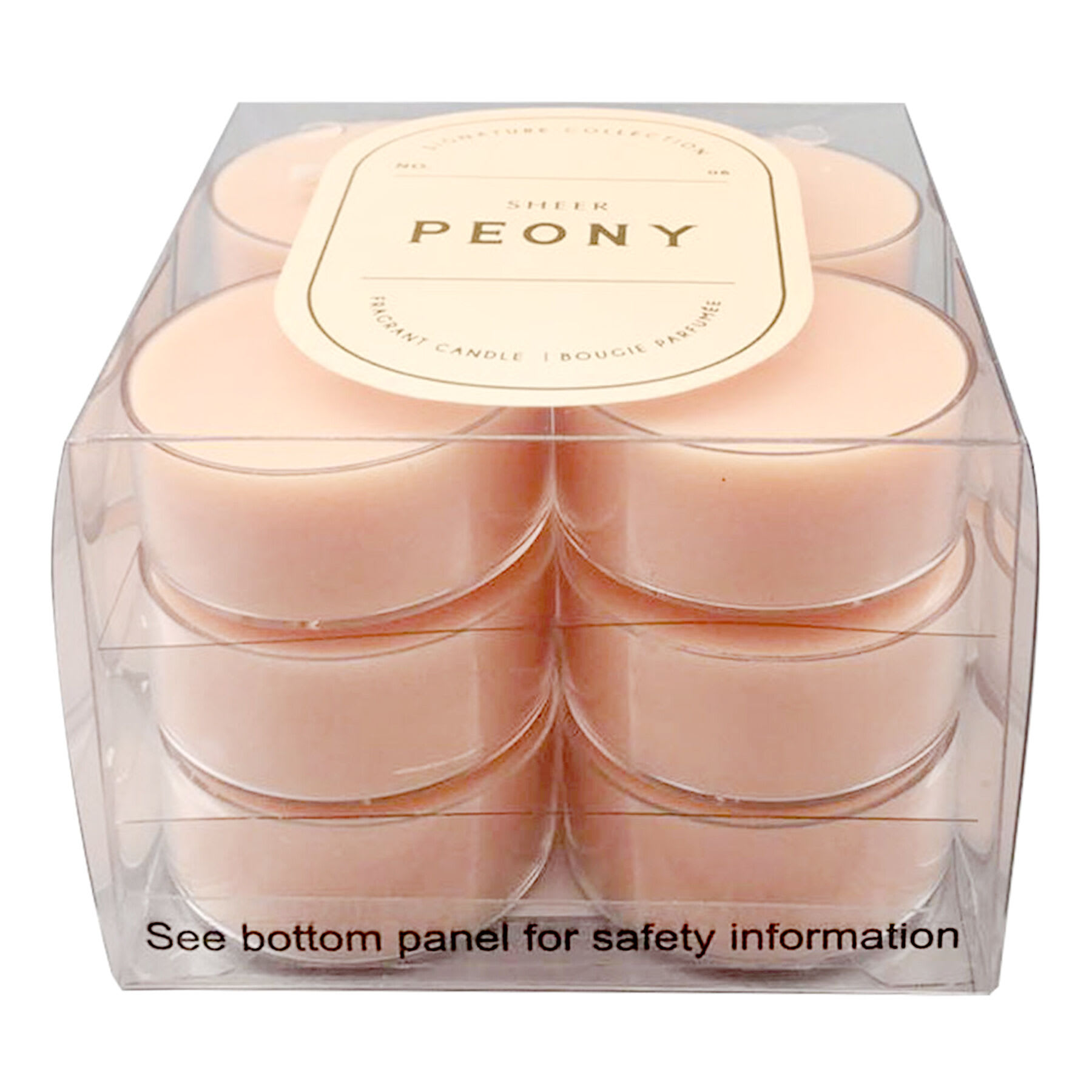 12-Pack Sheer Peony Scented Tealight Candles