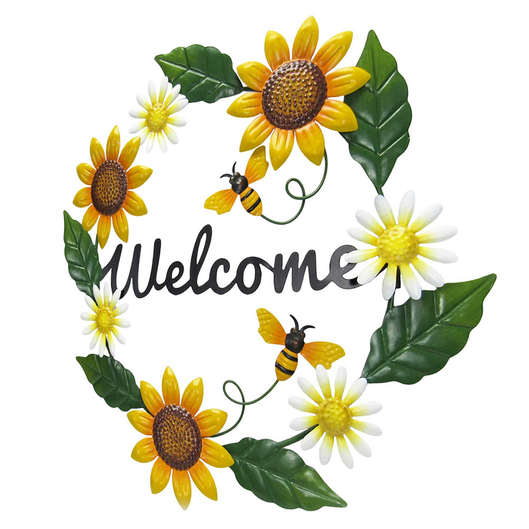 Welcome Sunflower Outdoor Wall Decor, 18"