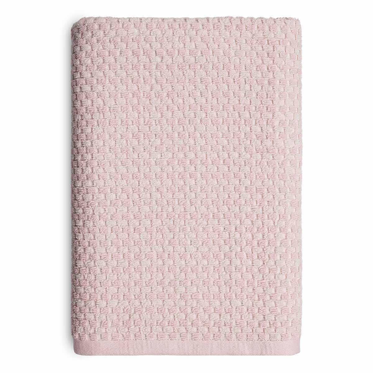 Honeybloom Plush Performance Pink Popcorn Cotton Bath Towel, 30x54