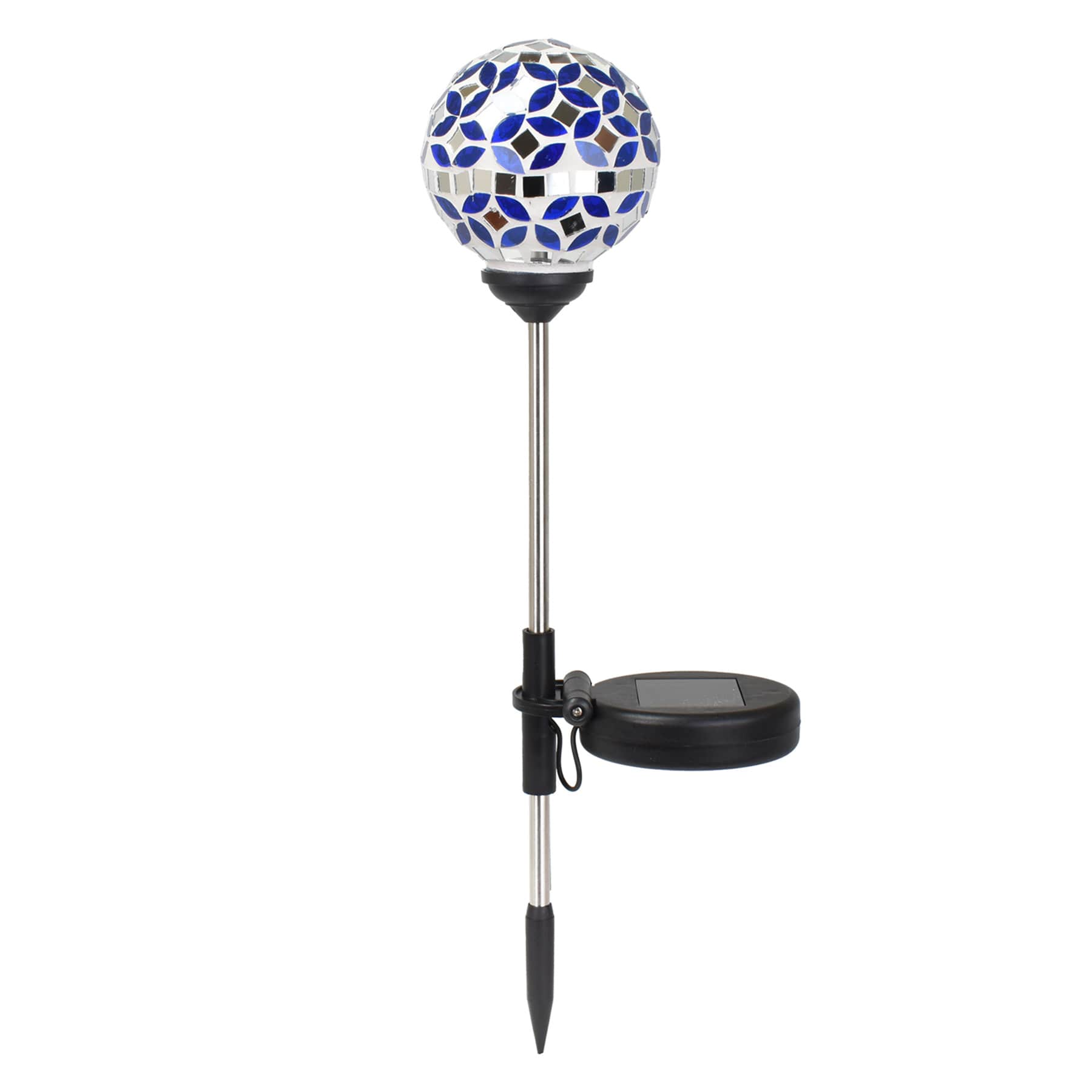 Solar Blue Mosaic Globe Pathway Light