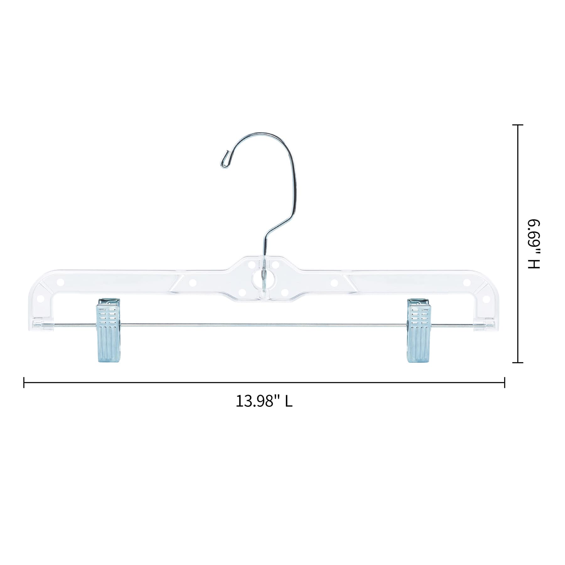 3-Piece Pant Hangers with Clips, Crystal
