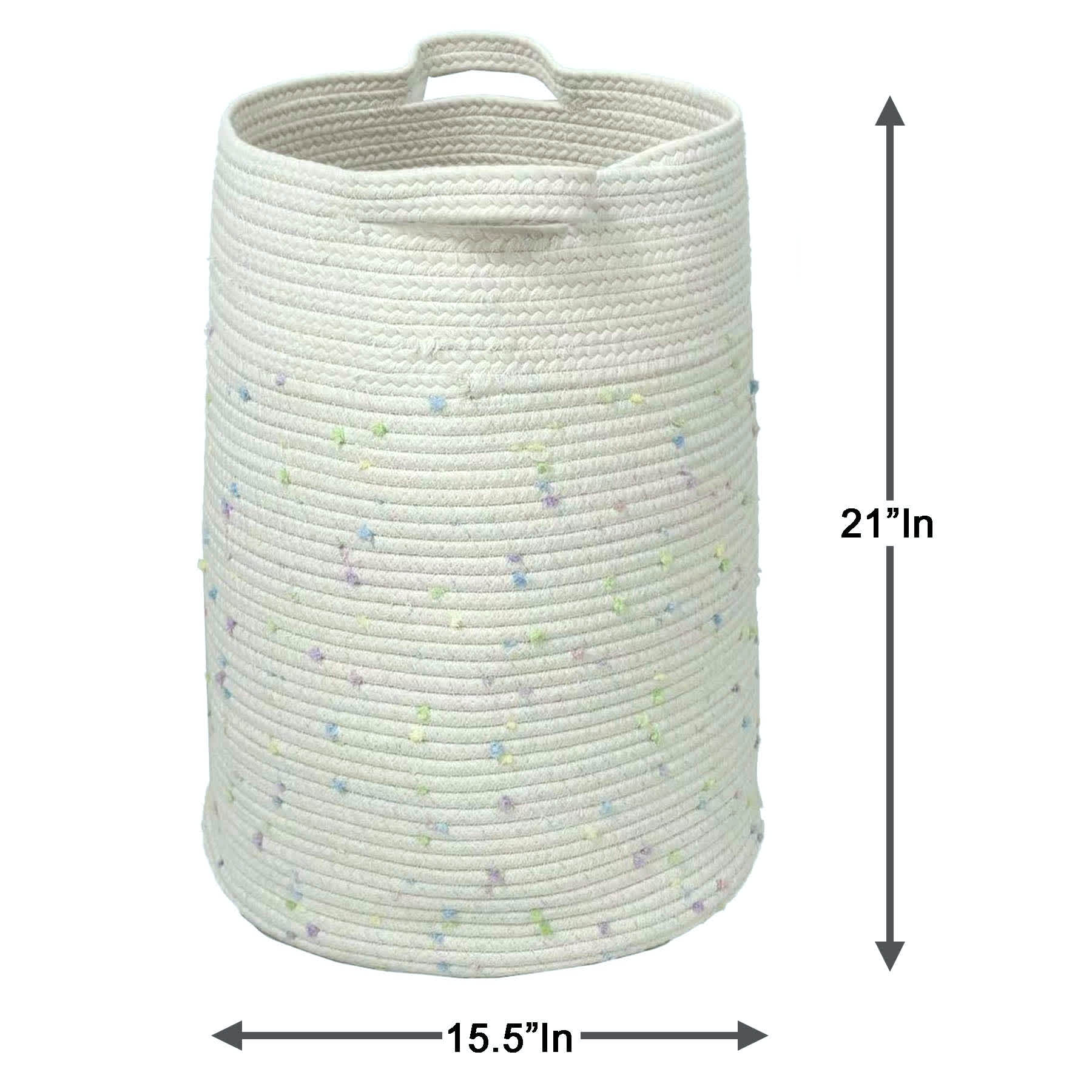 Tiny Dreamers Kids Poly Rope Pastel Dot Hamper, Small