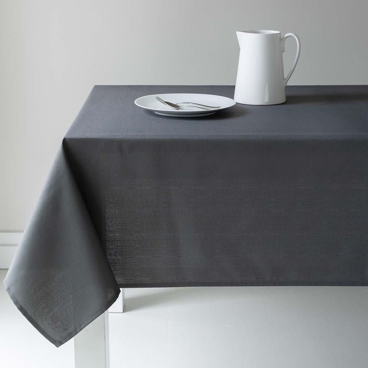 Basics Solid Charcoal Tablecloth, 60x104