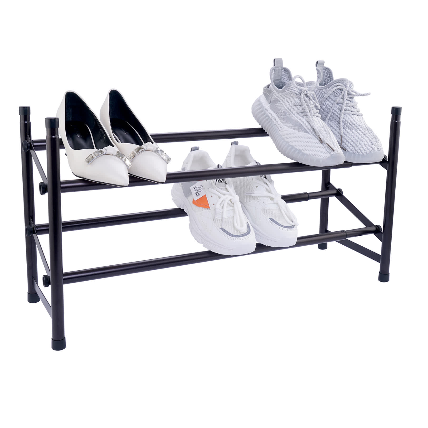 2-Tier Standing Shoe Rack, Mount Black