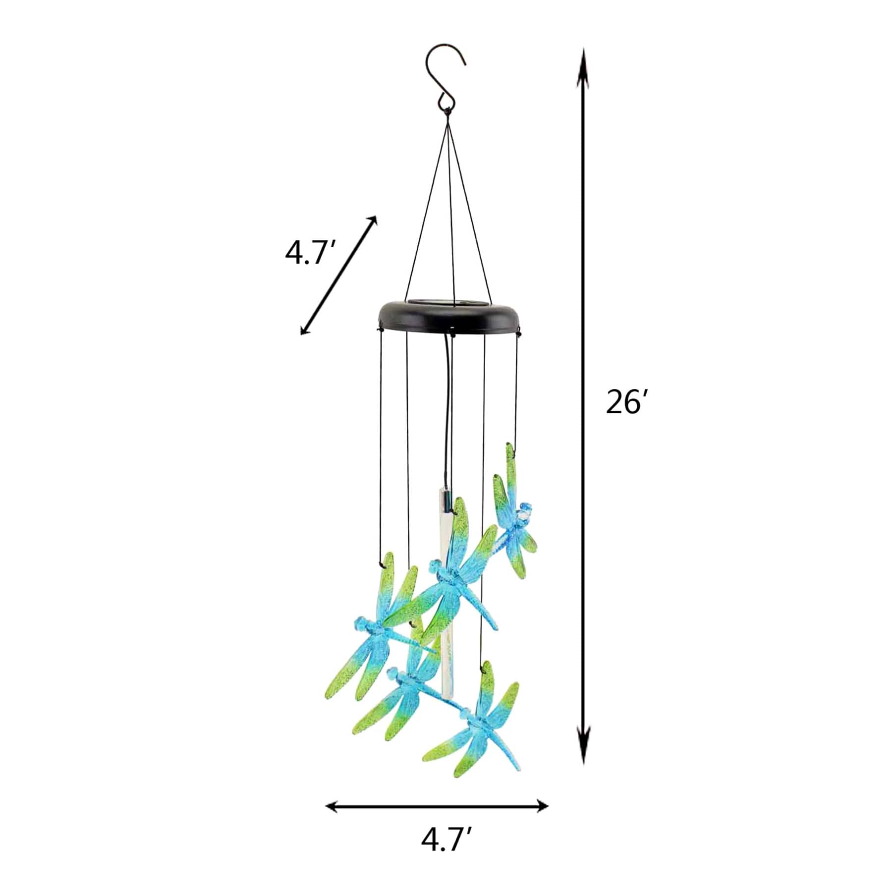 Solar Butterfly Wind Chime, 26"
