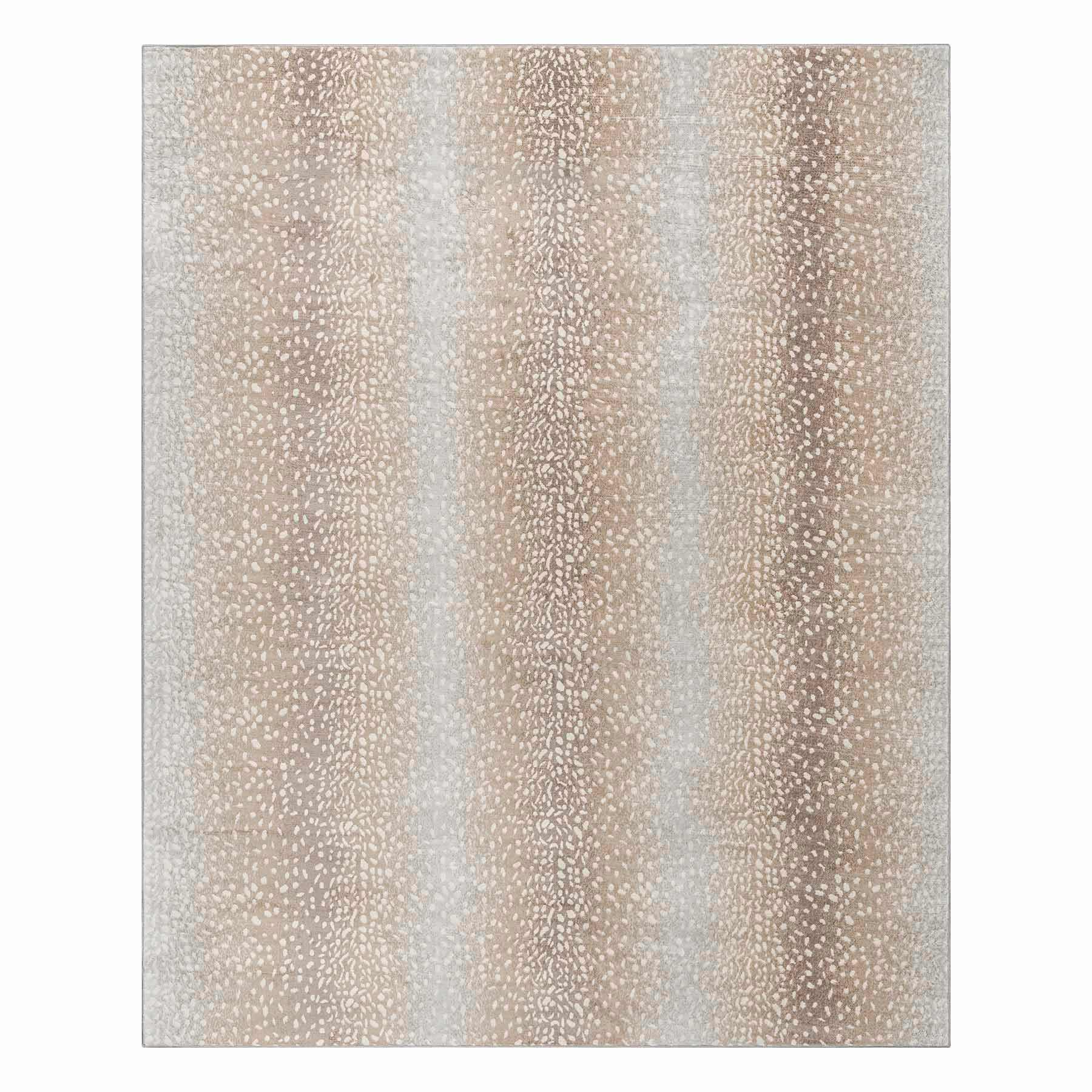 (D614) Crosby St. Roma Neutral Fawn Print Area Rug, 8x10