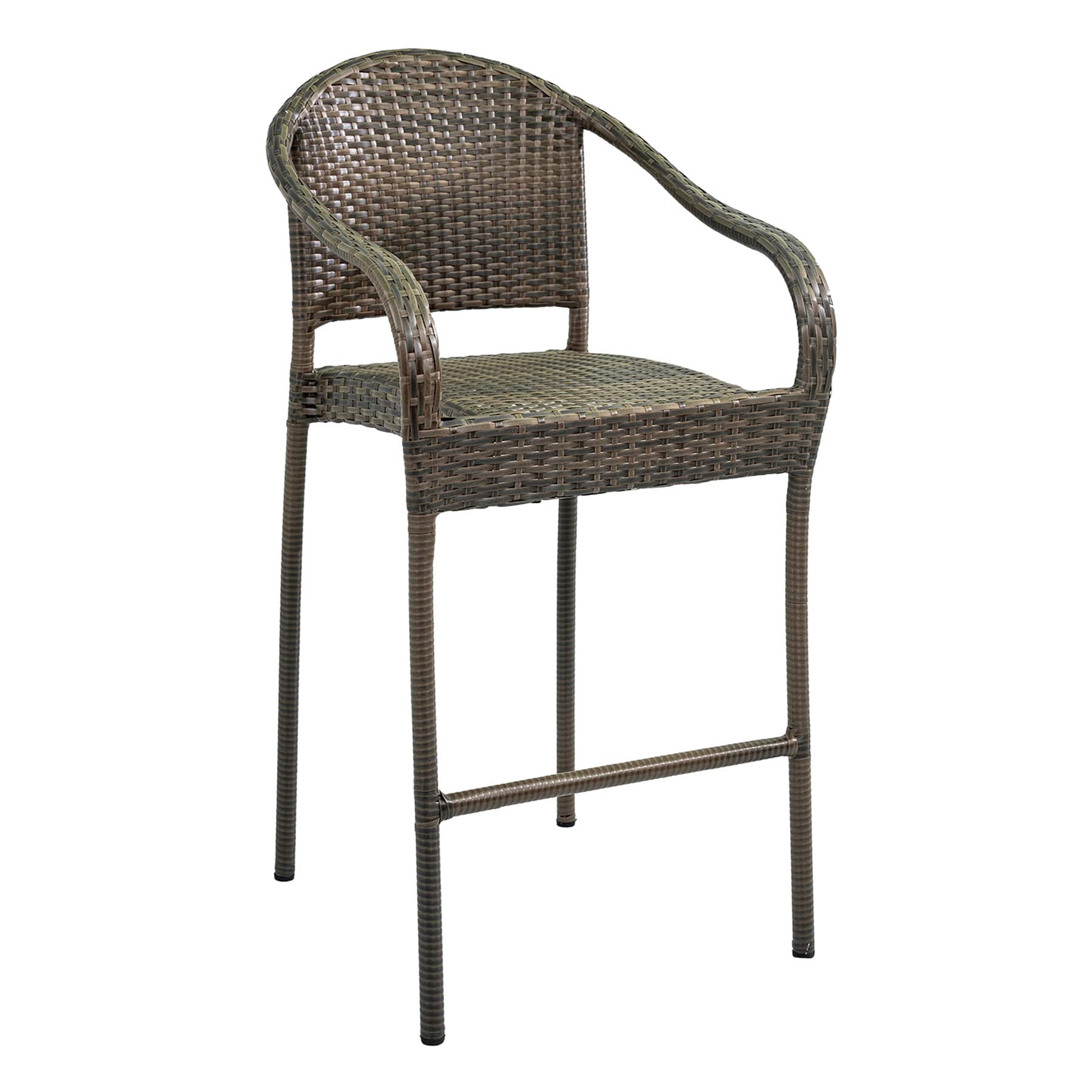 Providence Fairview Wicker Patio Bar Stool, Brown
