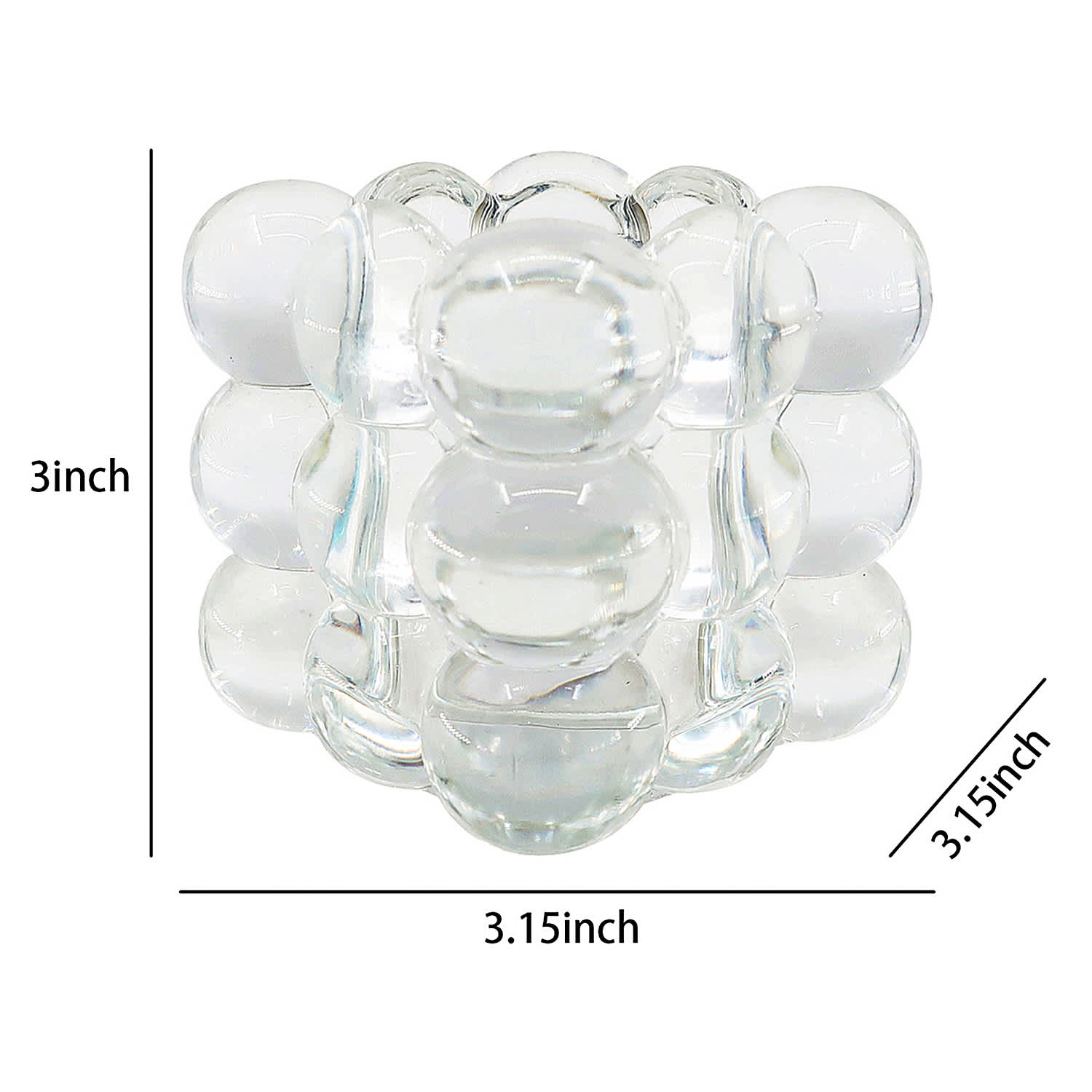 Clear Glass Votive Candle Holder, 3"