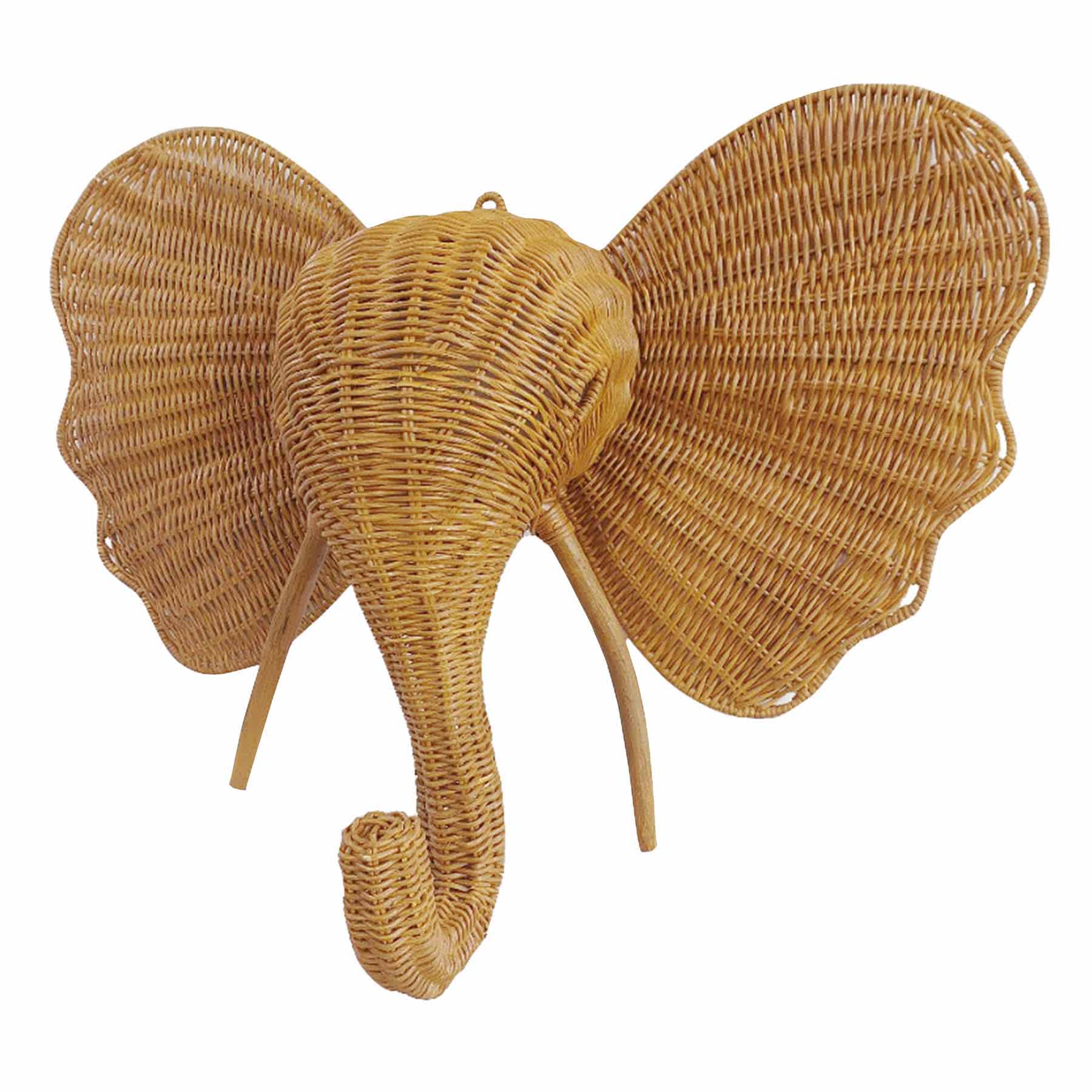 Natural Woven Elephant Wall Decor, 18x20