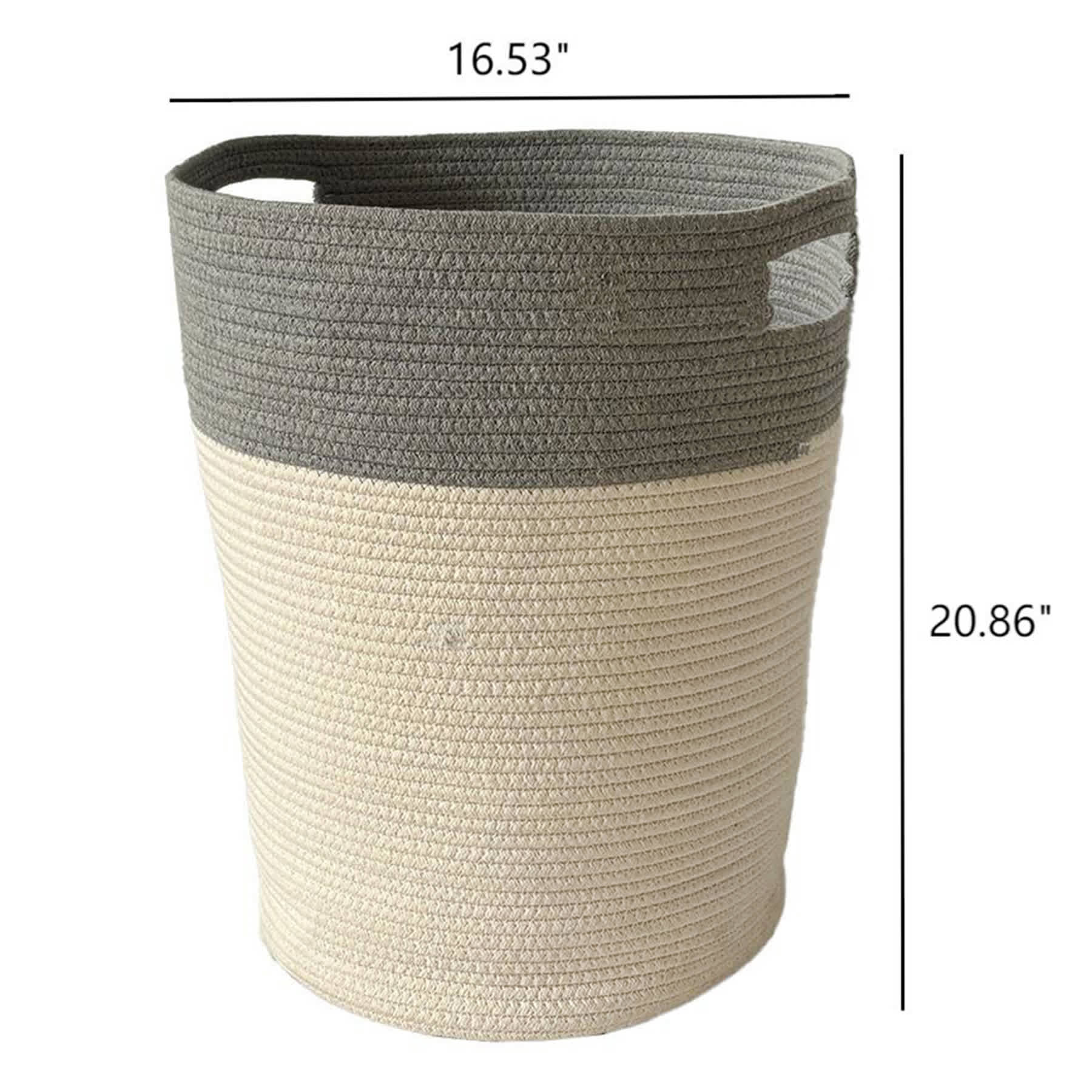 Round Fabric Laundry Hamper, Blue