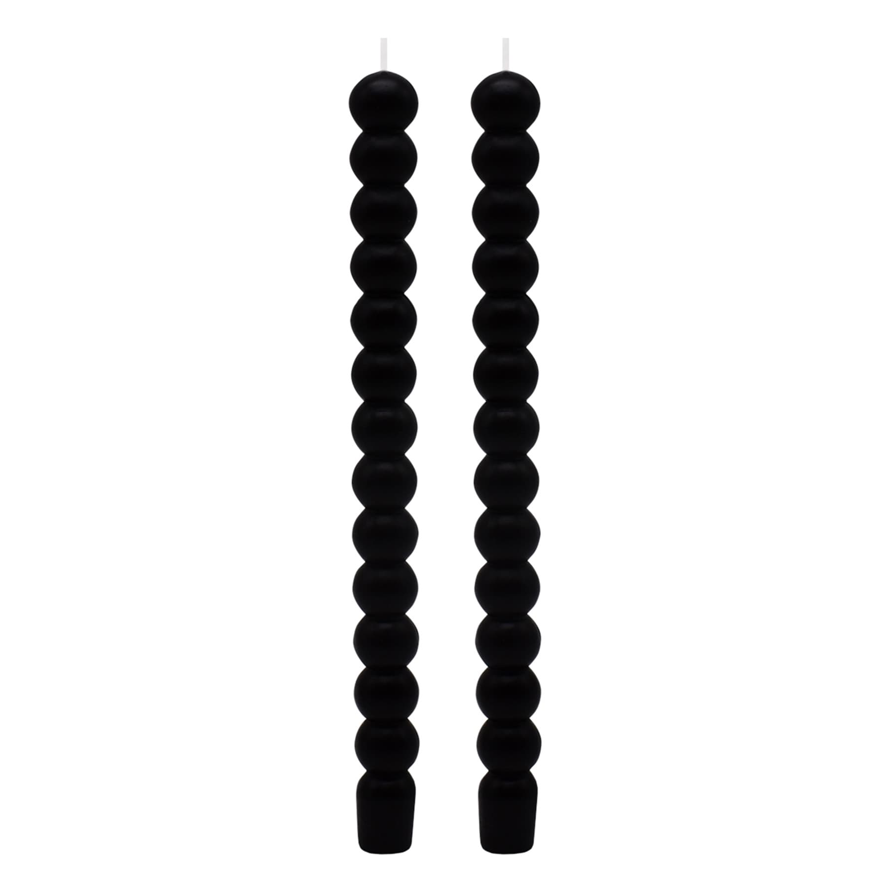 2-Pack Black Bubble Taper Candles, 10"
