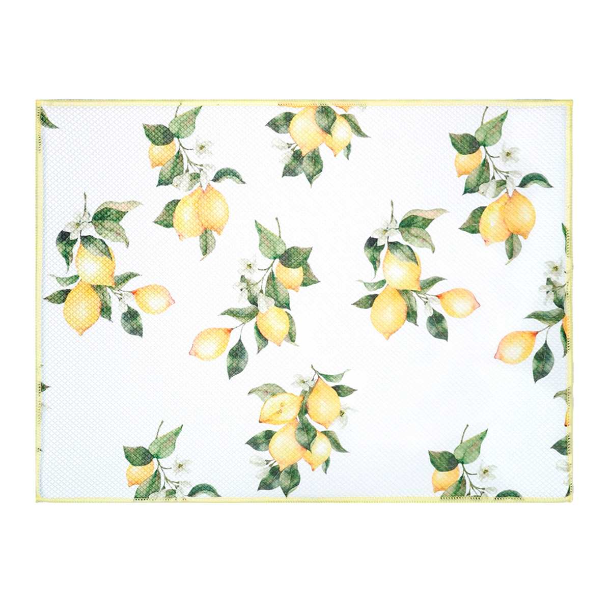 Yellow Lemon Print Drying Mat