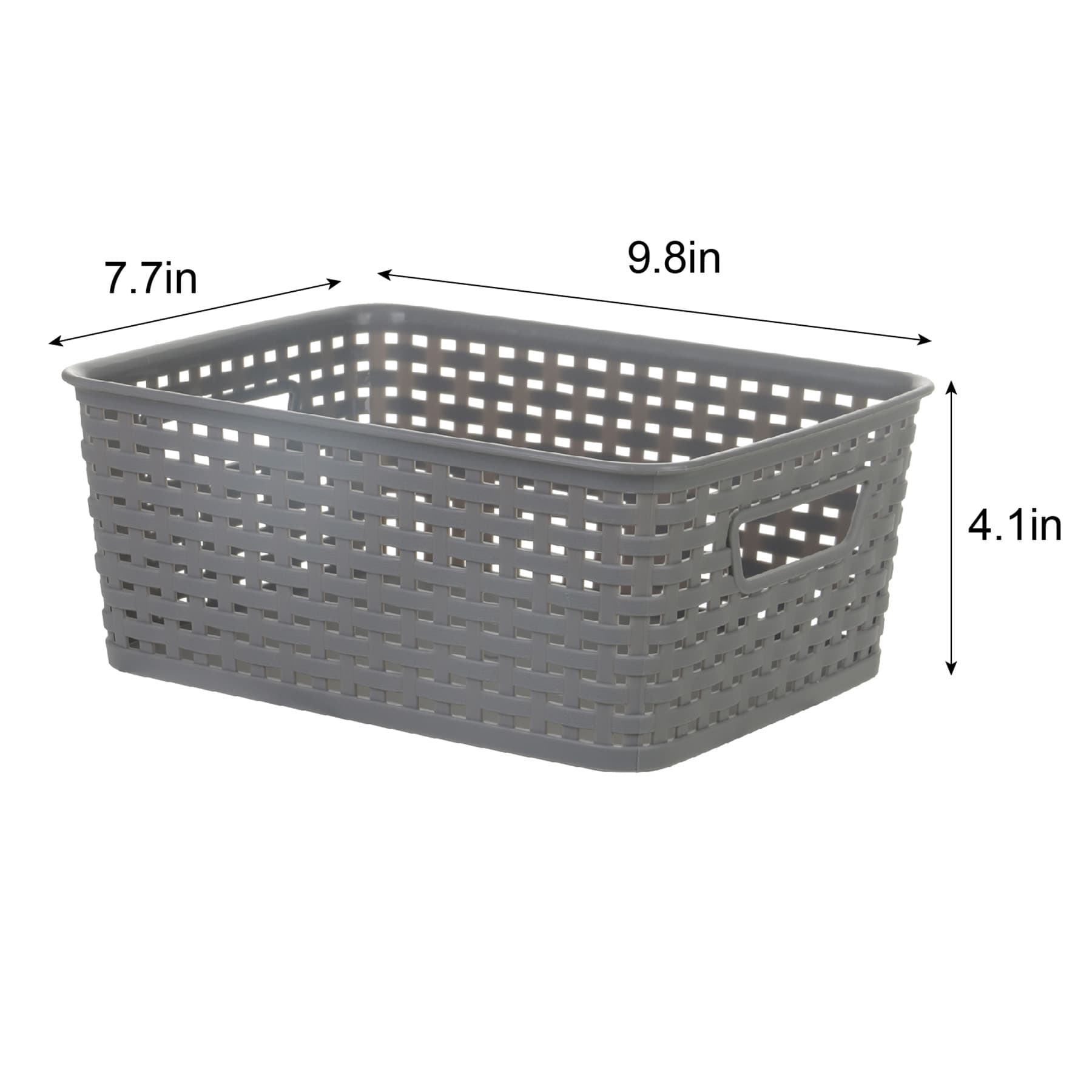 Dark Grey Crossover Weave Storage Basket, Small