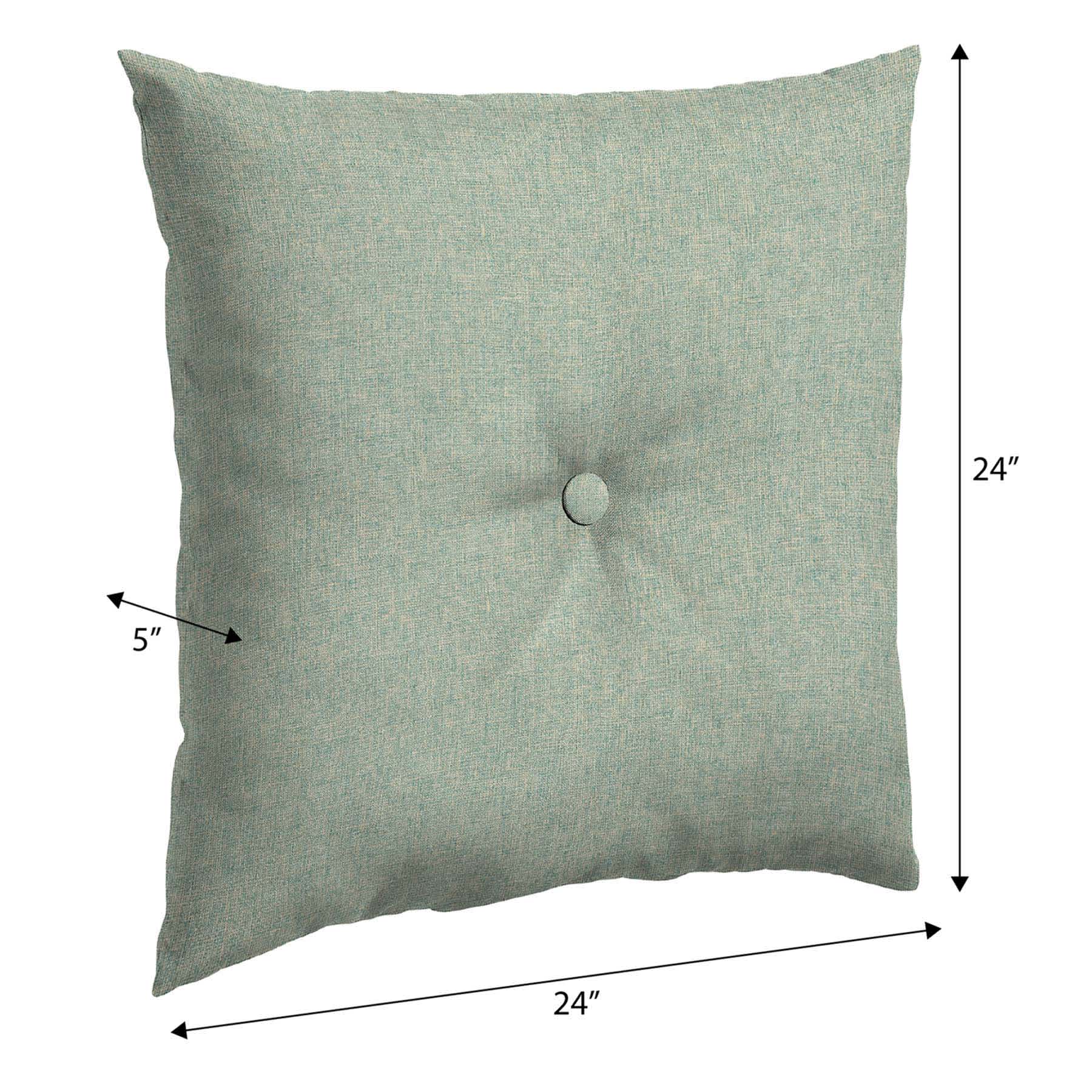 Spa Blue Premium Woven Outdoor Tufted Back Cushion