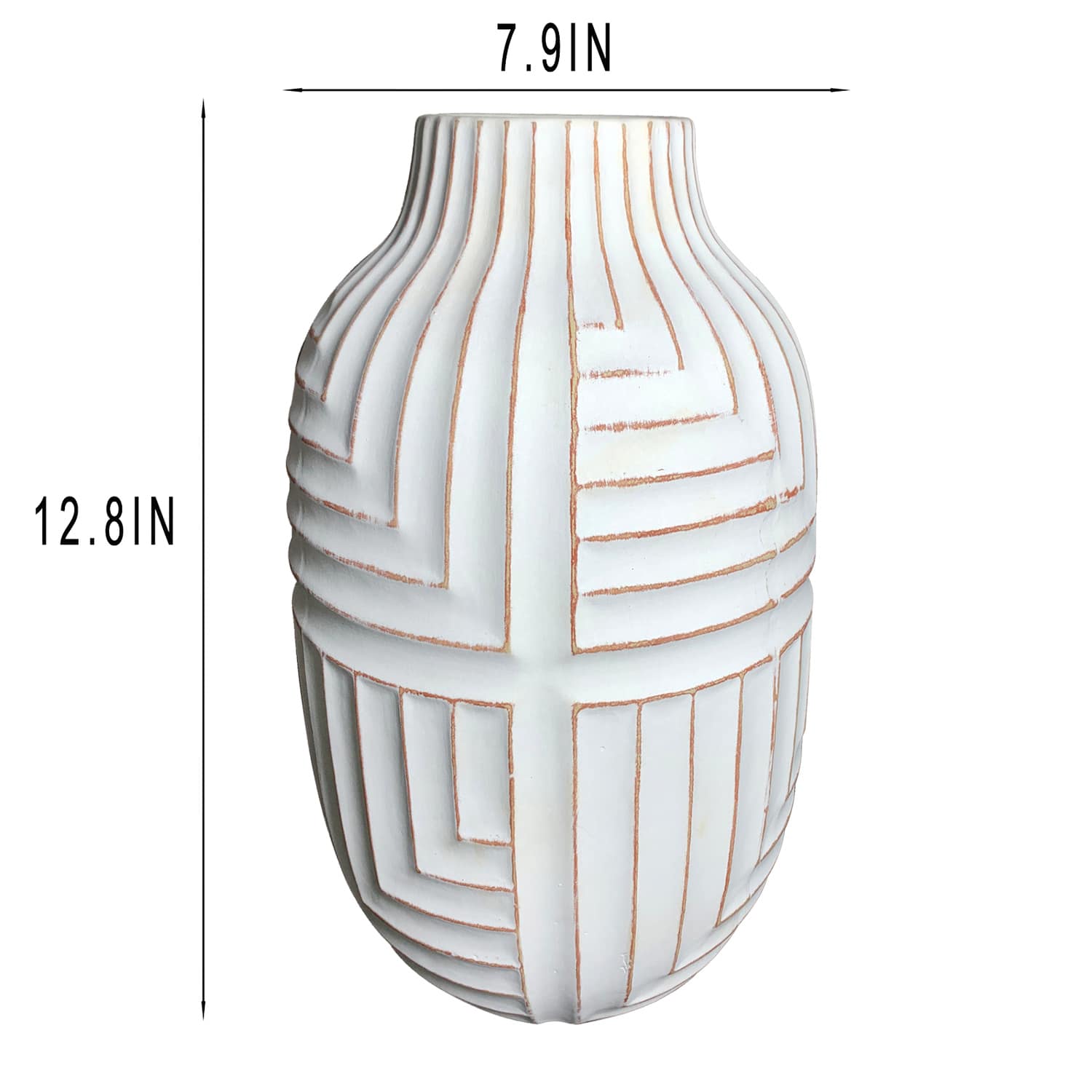 Tracey Boyd White Ceramic Vase, 12.8"